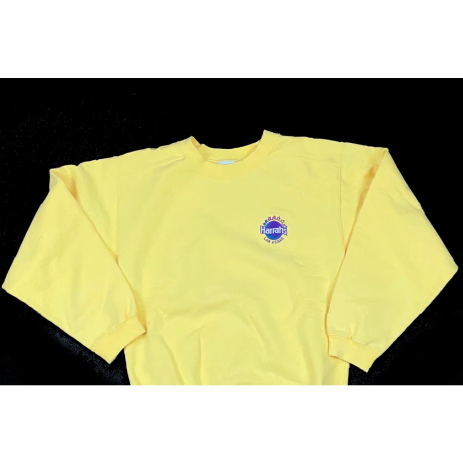 Vintage VTG Harrah's Las Vegas Sweatshirt The Cotton Exchange Mens Adult Small Yellow Embroidered 90s Retro Size US S / EU 44-46 / 1 - 3 Thumbnail