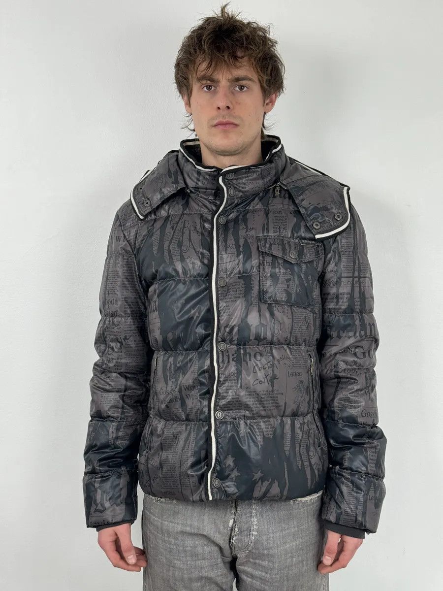 John Galliano AW2010 John Galliano Magazine Newspapers Black & Brown Hooded Puffer Jacket Size US L / EU 52-54 / 3 - 3 Thumbnail