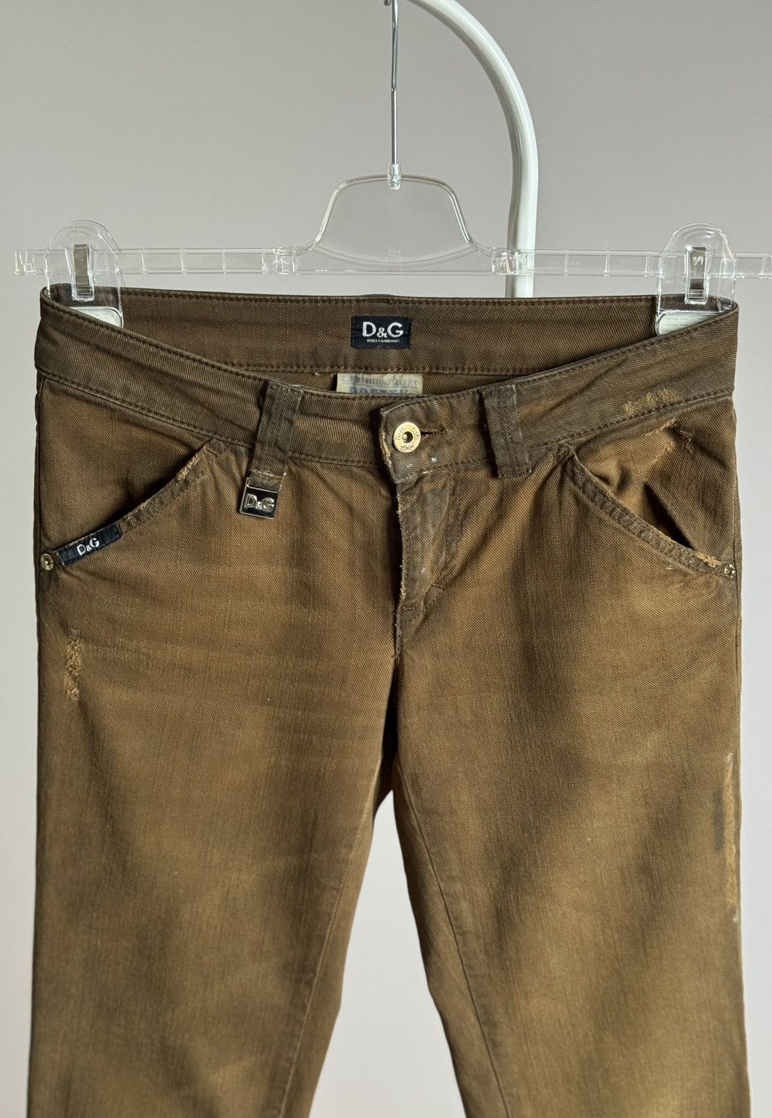 Dolce & Gabbana Dolce Gabbana Jeans 26 Brown Polyester Stretch Pants Vintage Size 26" / US 2 / IT 38 - 13 Thumbnail