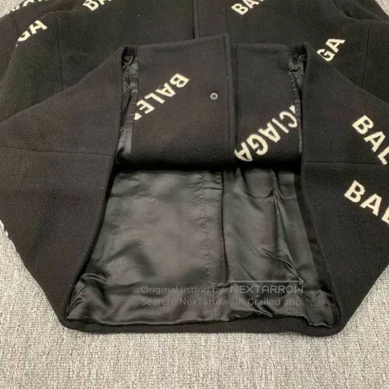 Balenciaga Balenciaga Logo Print Wool Coat. Size US XS / EU 42 / 0 - 6 Thumbnail
