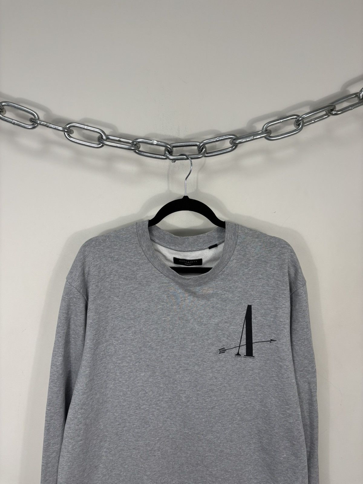 Allsaints AllSaints Men’s Target Crew Arrow Logo Grey Sweatshirt Size US M / EU 48-50 / 2 - 2 Thumbnail