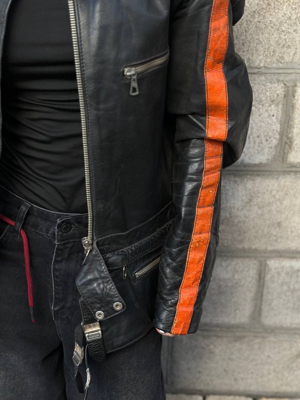 Leather VTG 60-70 Harro Moto Racing Jacket Size L- XL Distressed Size US L / EU 52-54 / 3 - 8 Thumbnail