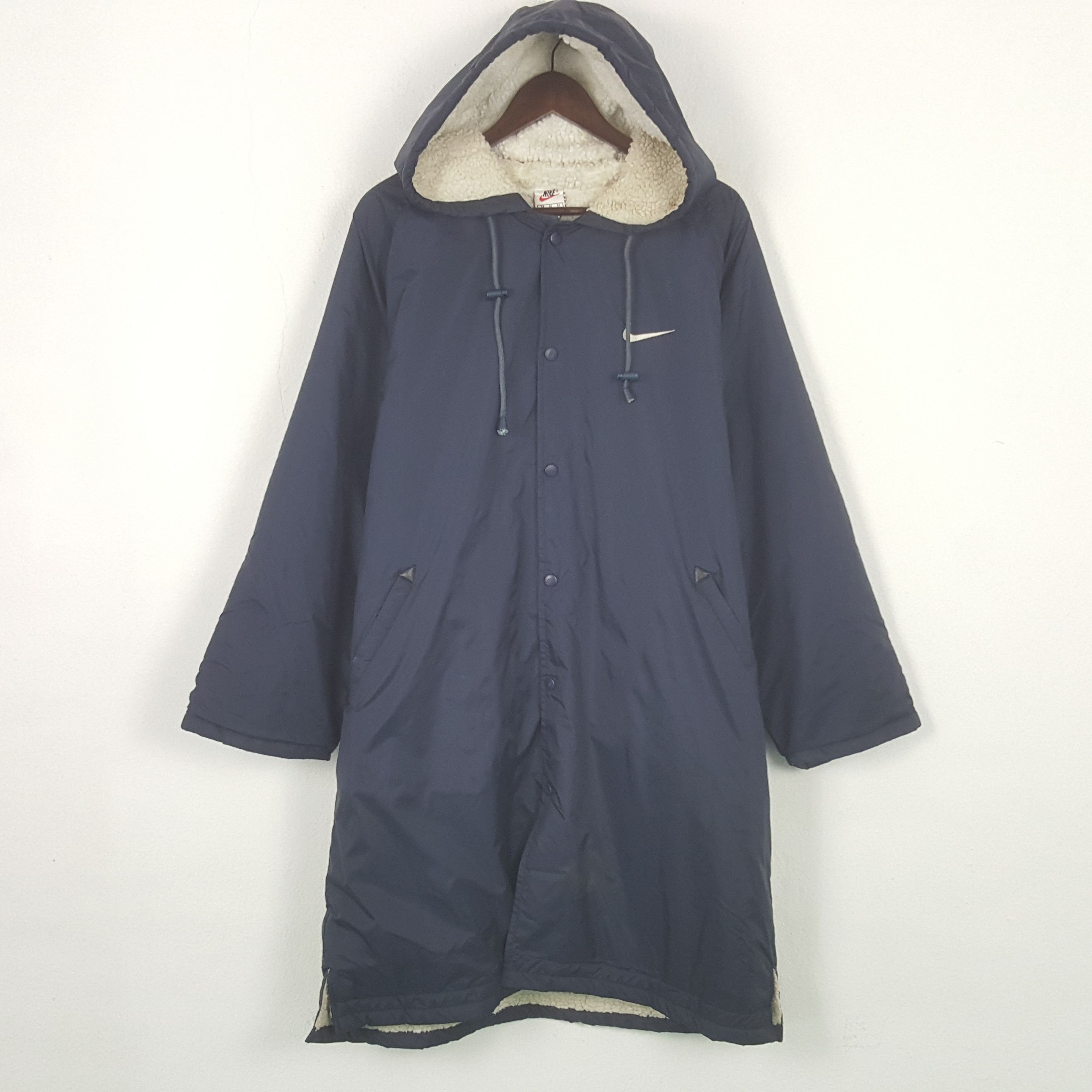 Nike Vintage Nike Swoosh Sherpa Inside Long Jacket Hoodie Size US XL / EU 56 / 4 - 3 Thumbnail