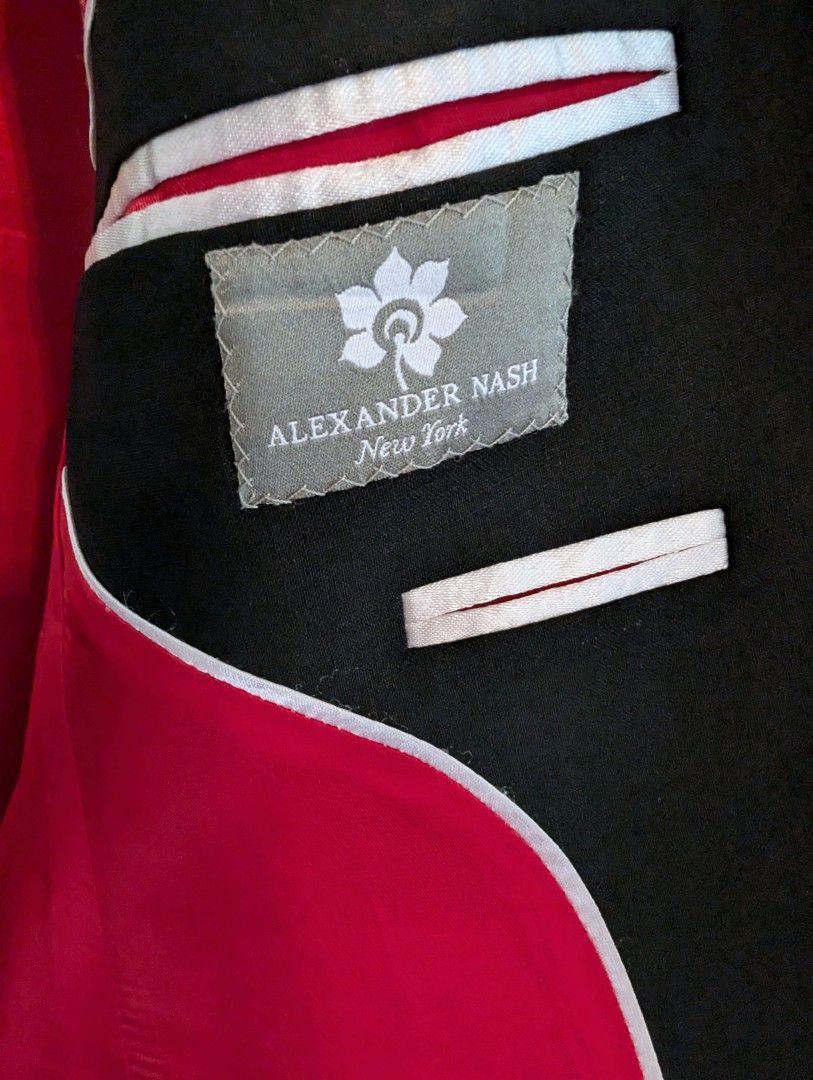 Other Black Alexander Nash peak lapel blazer with pick stitch, 42R Size 42R - 4 Thumbnail