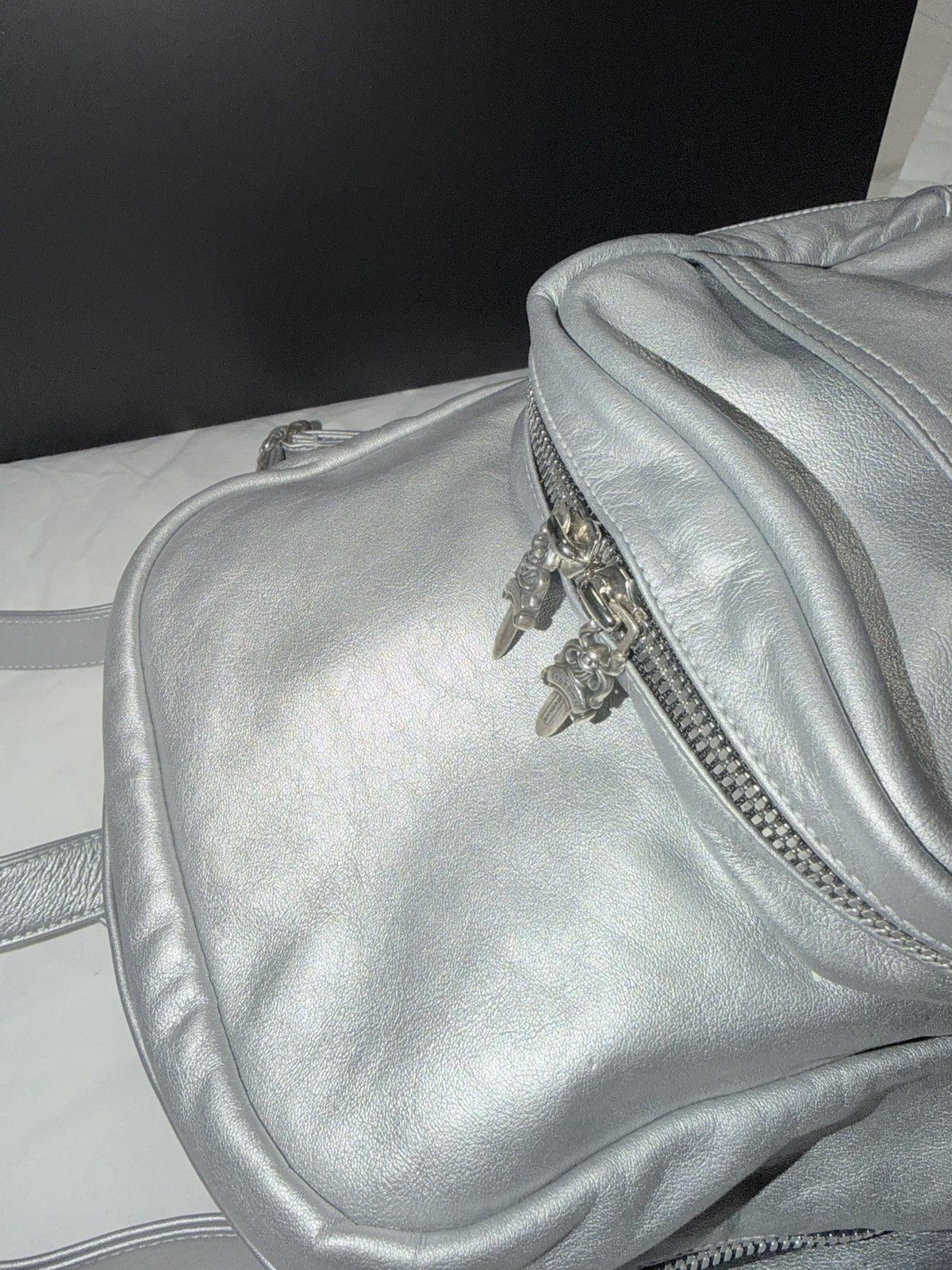 Chrome Hearts 1 of 1 Silver Chrome Heart Leather Backpack Size ONE SIZE - 4 Thumbnail