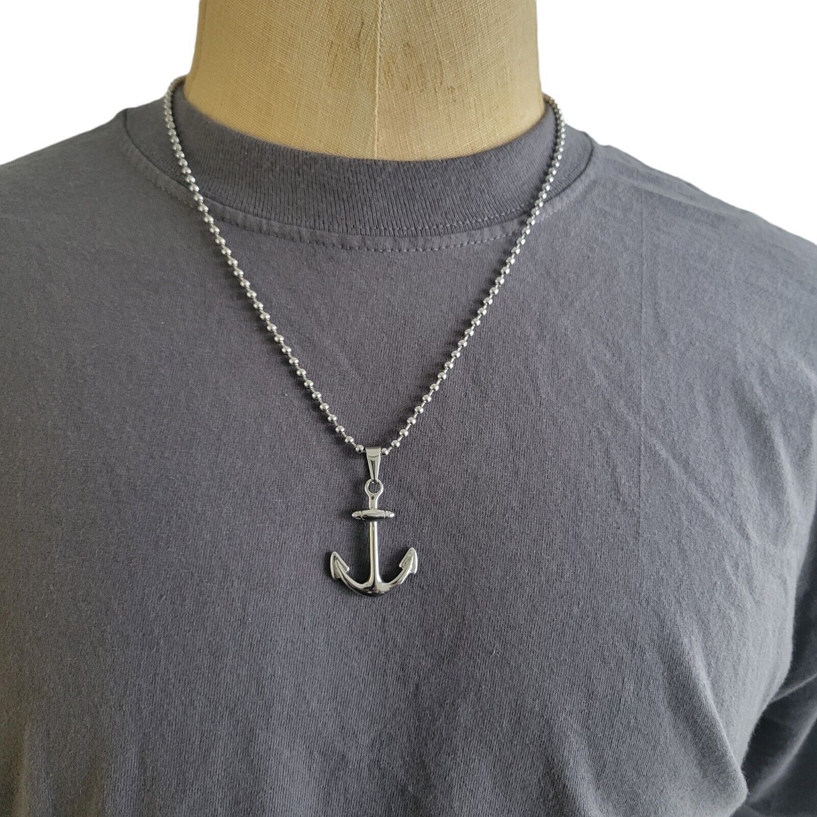 Macys LEGACY for MEN by Simone Sm Mens Anchor Pendant Stainless Size ONE SIZE - 1 Thumbnail