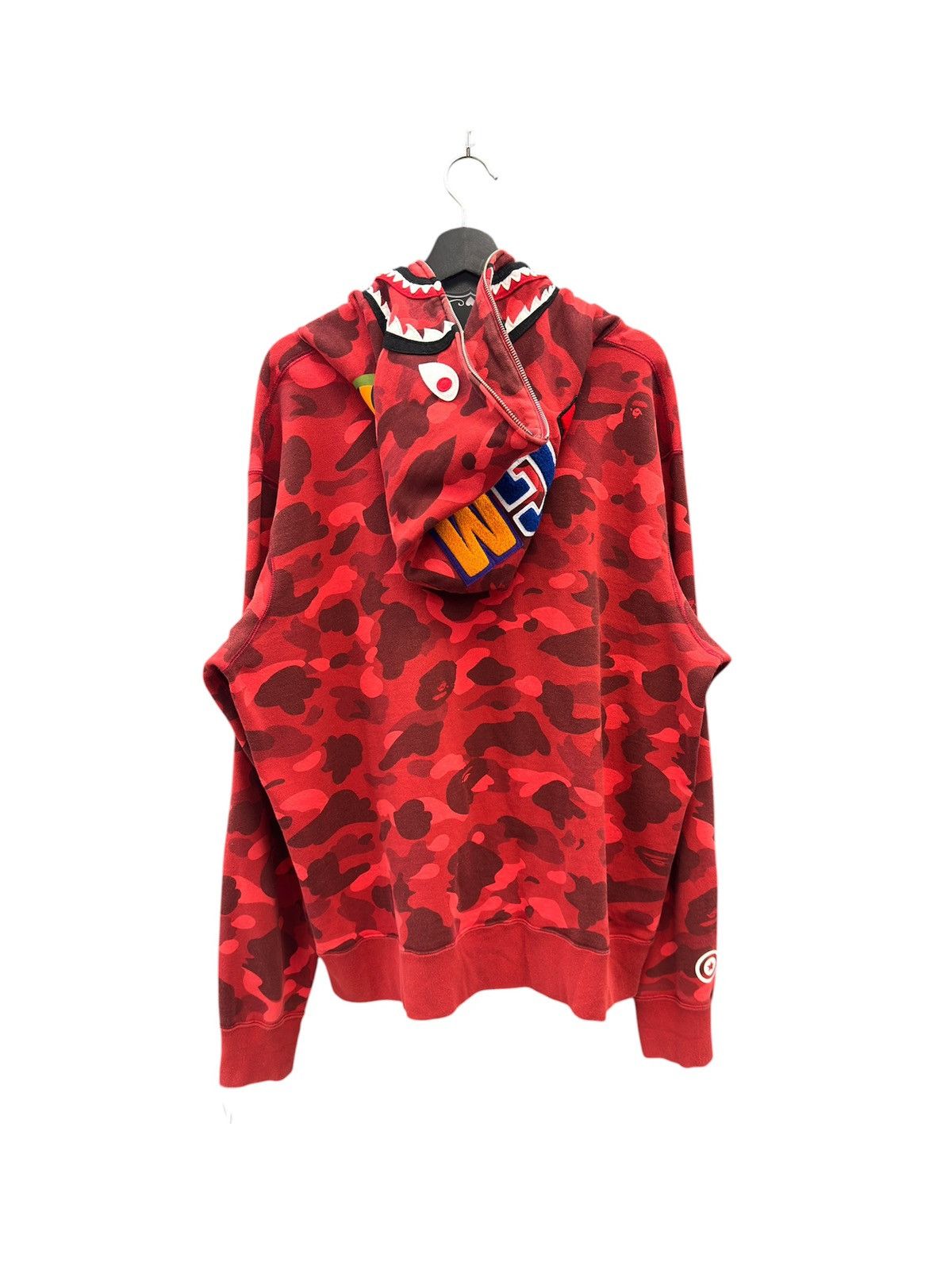 Bape Bape Red Camo Shark Full Zip Hoodie Size US XXL / EU 58 / 5 - 2 Thumbnail
