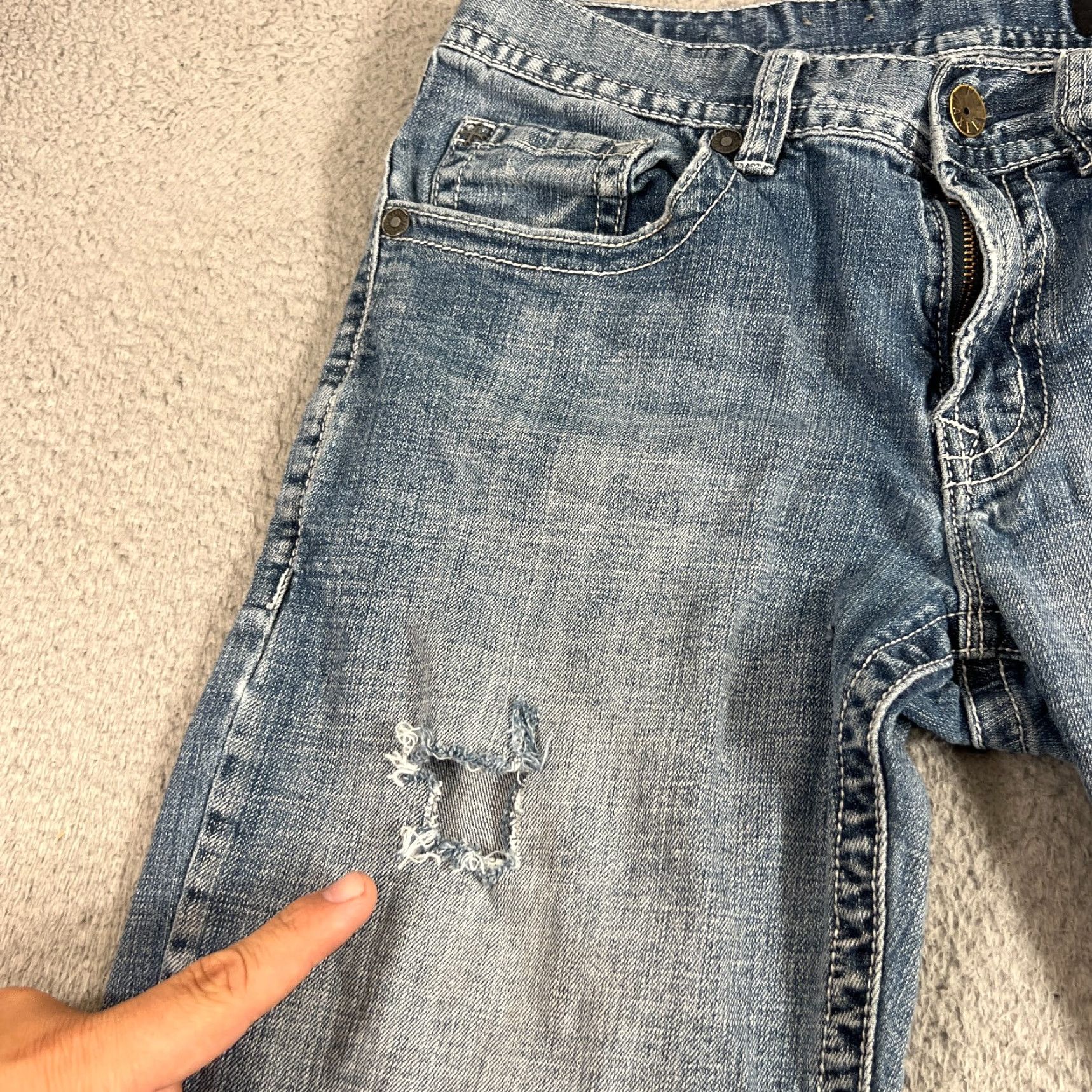 Denime VINTAGE Axel Jeans Mens 31x29 Bootcut Light Wash Denim Western Casual Trousers Size US 31 - 4 Thumbnail