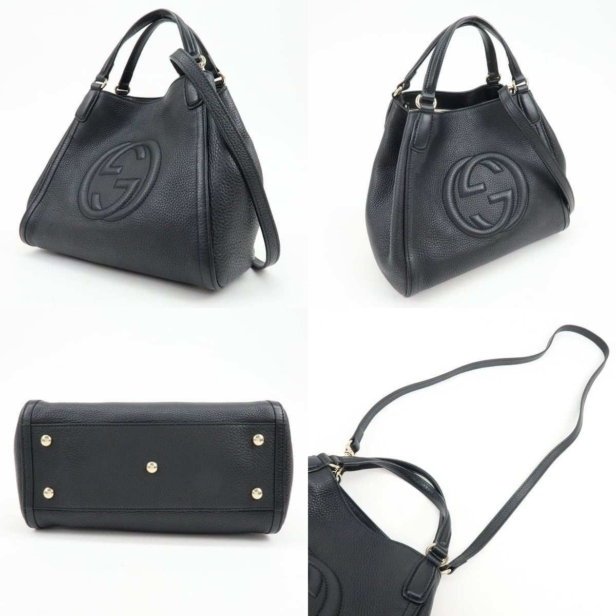 Gucci Gucci Soho Interlocking G Shoulder Bag Calfskin Black Size ONE SIZE - 3 Thumbnail