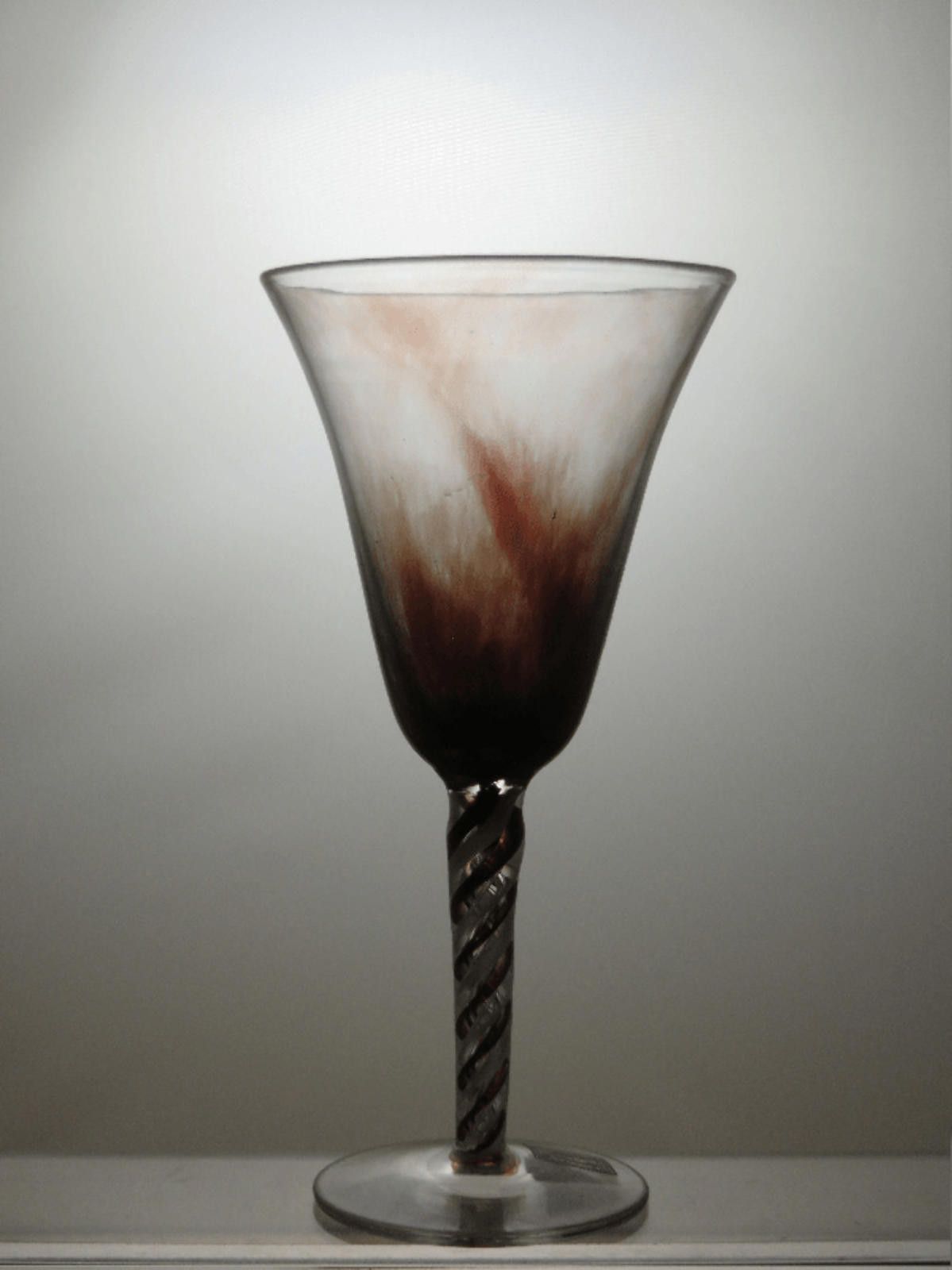 The Unbranded Brand Vintage Brown and Clear Crystal Wine Glass 6 7/8" Size ONE SIZE - 1 Thumbnail
