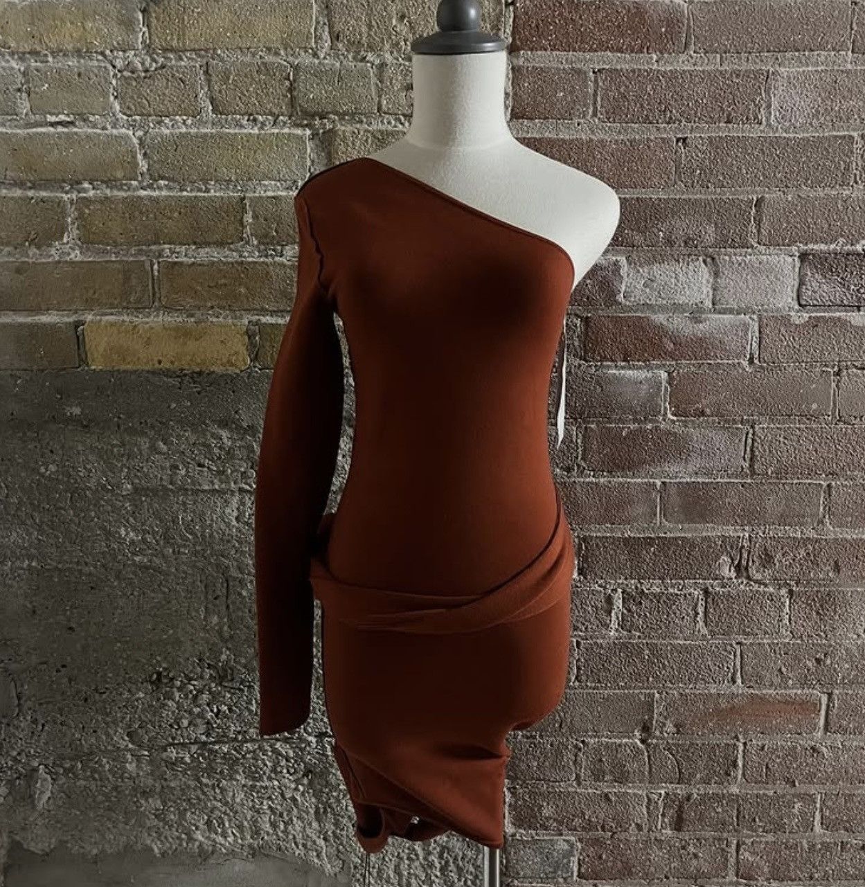 Rick Owens Drkshdw FW/20 Rick Owens Performa Runway Rust Banana Ziggy Dress Top Size S / US 4 / IT 40 - 4 Thumbnail
