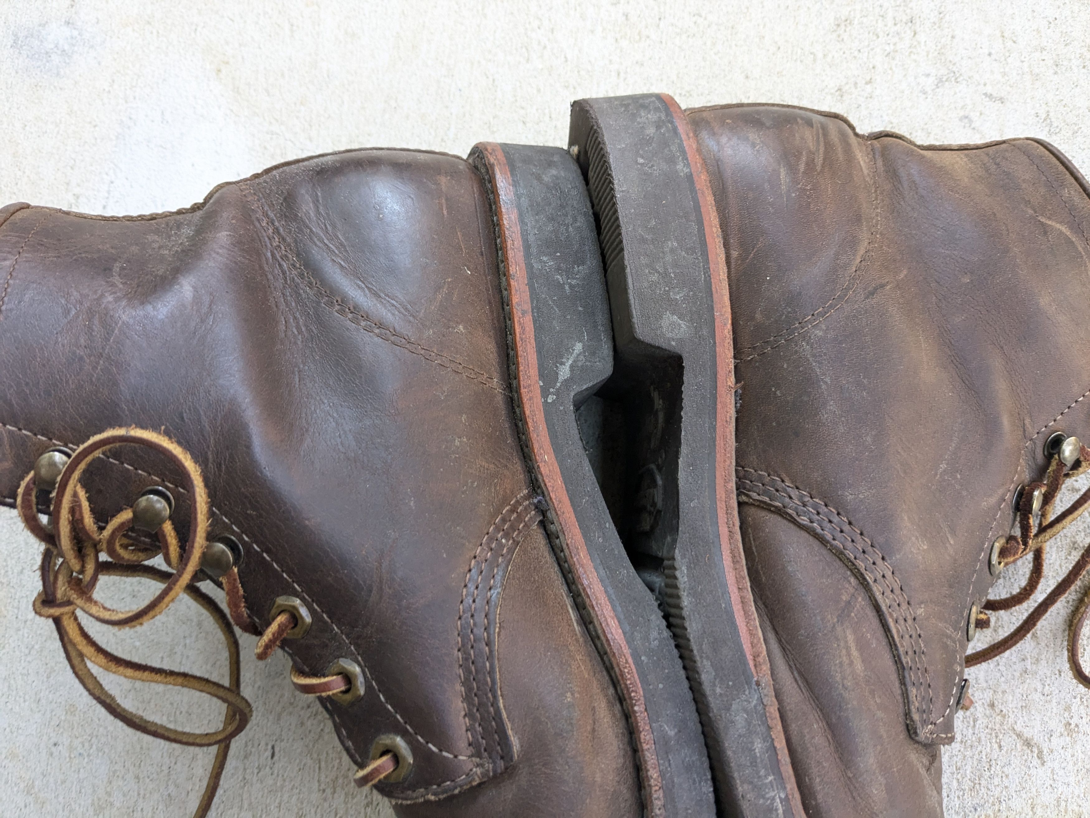 Chippewa × Vintage Chippewa Boots Brown 9.5 Leather Rubber Combat Work Vibram Size US 9.5 / EU 42-43 - 8 Thumbnail