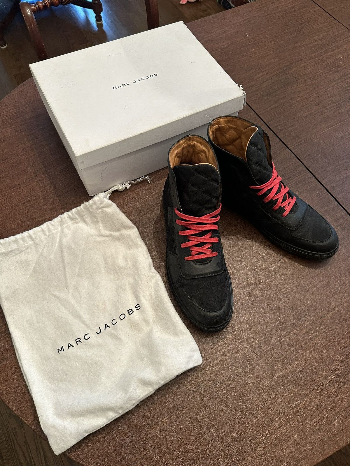 Marc Jacobs Marc Jacobs Black & Red Hightops Size US 13 / EU 46 - 2 Thumbnail