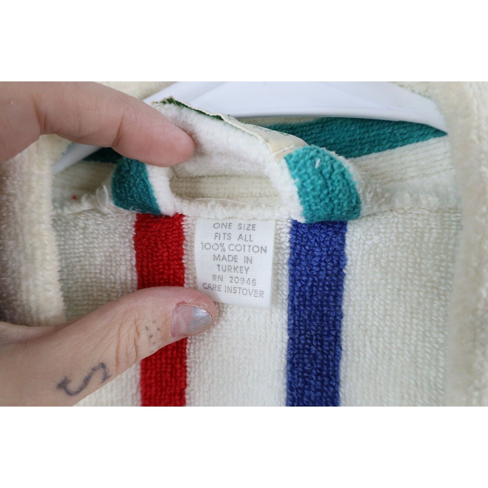 Vintage Vintage 90s Streetwear Terry Cloth Rainbow Striped Robe Size US L / EU 52-54 / 3 - 13 Thumbnail
