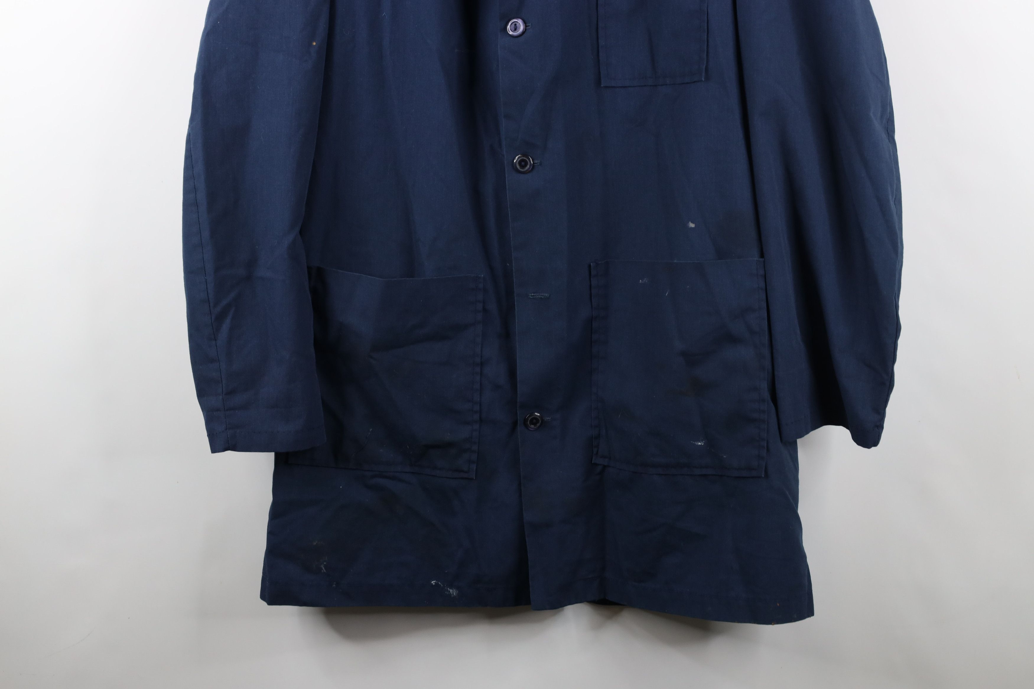 Vintage Vintage 70s Streetwear Mechanic Lab Coat Jacket Blue USA Size US XL / EU 56 / 4 - 3 Thumbnail