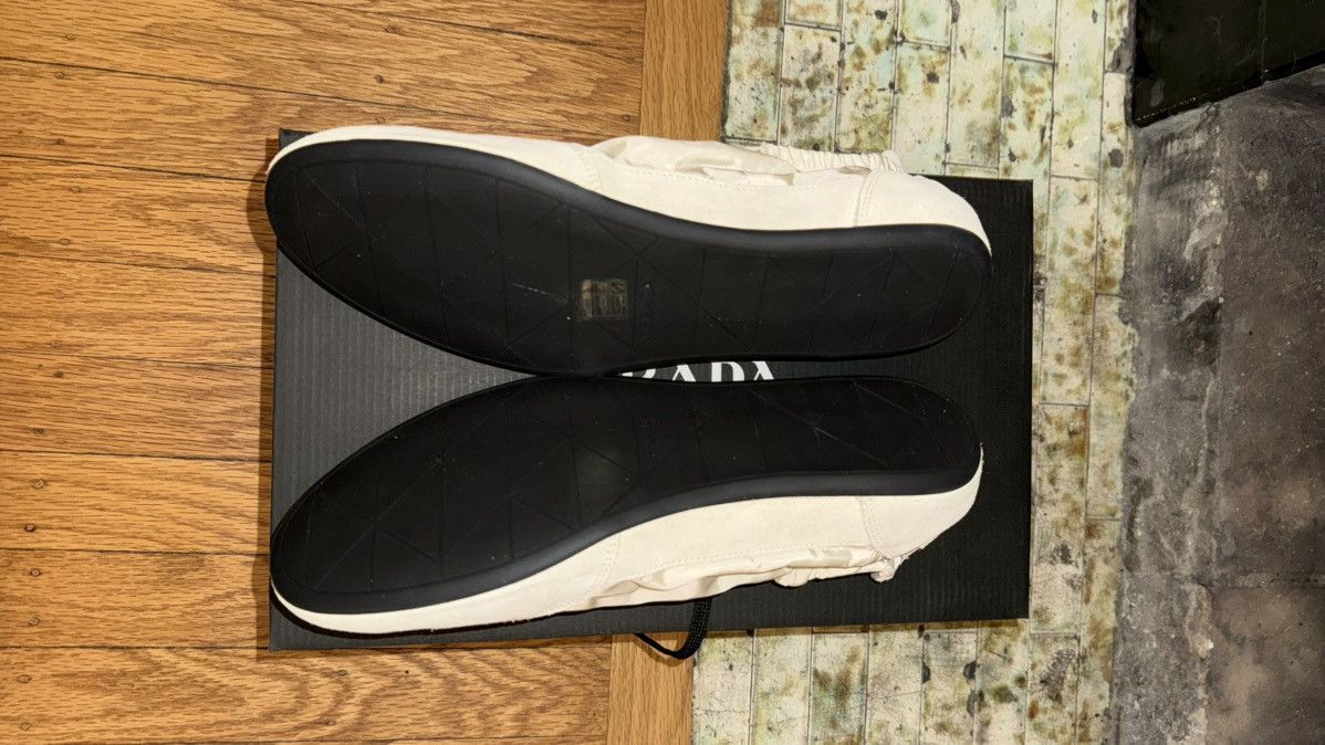 Prada Ivory Collapse Re-Nylon and suede elasticized sneakers Size US 11 / EU 44 - 6 Thumbnail