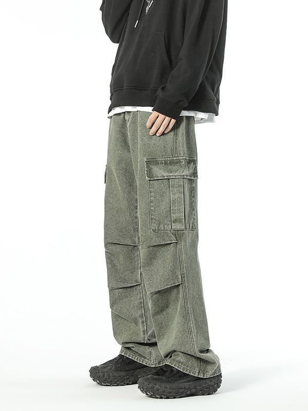 Japanese Brand Men's versatile straight-leg wide-leg retro work jeans Size US 32 / EU 48 - 2 Thumbnail