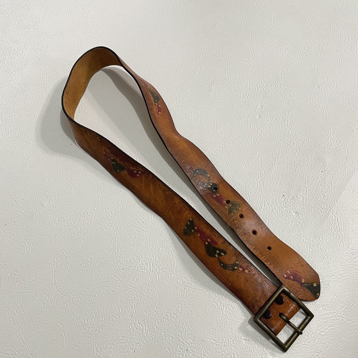 Vintage Vintage y2k mushroom embossed leather belts Size ONE SIZE - 2 Thumbnail