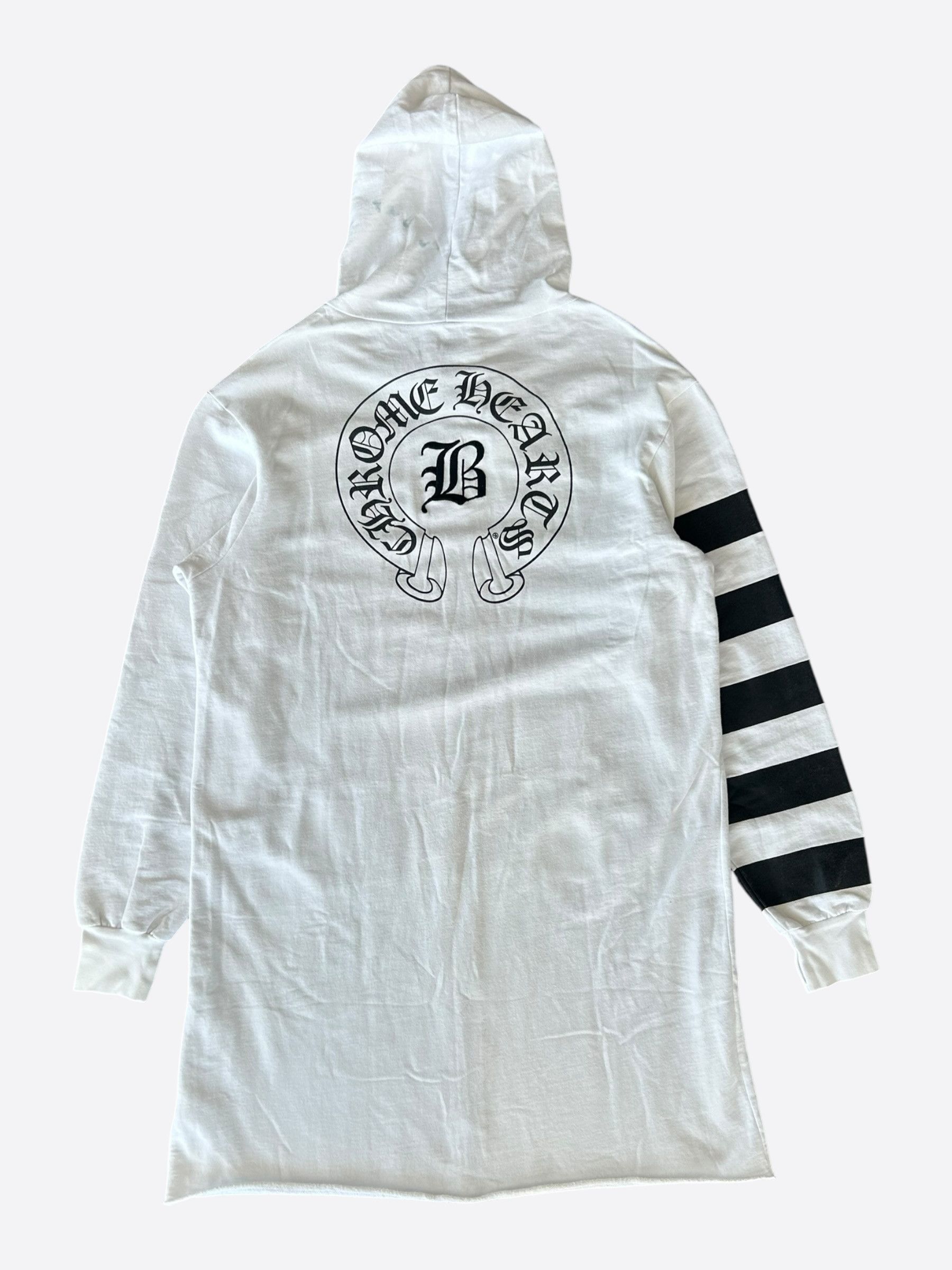 Chrome Hearts Bella Hadid White & Black Horseshoe Logo Striped Hoodie Size US L / EU 52-54 / 3 - 2 Thumbnail