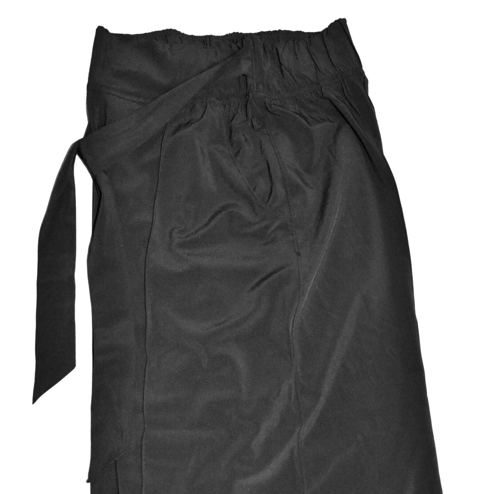 Lululemon B0 LULULEMON Black Belted Waistline Wide Leg Pants Size 4 Size 27" / US 4 / IT 40 - 3 Thumbnail
