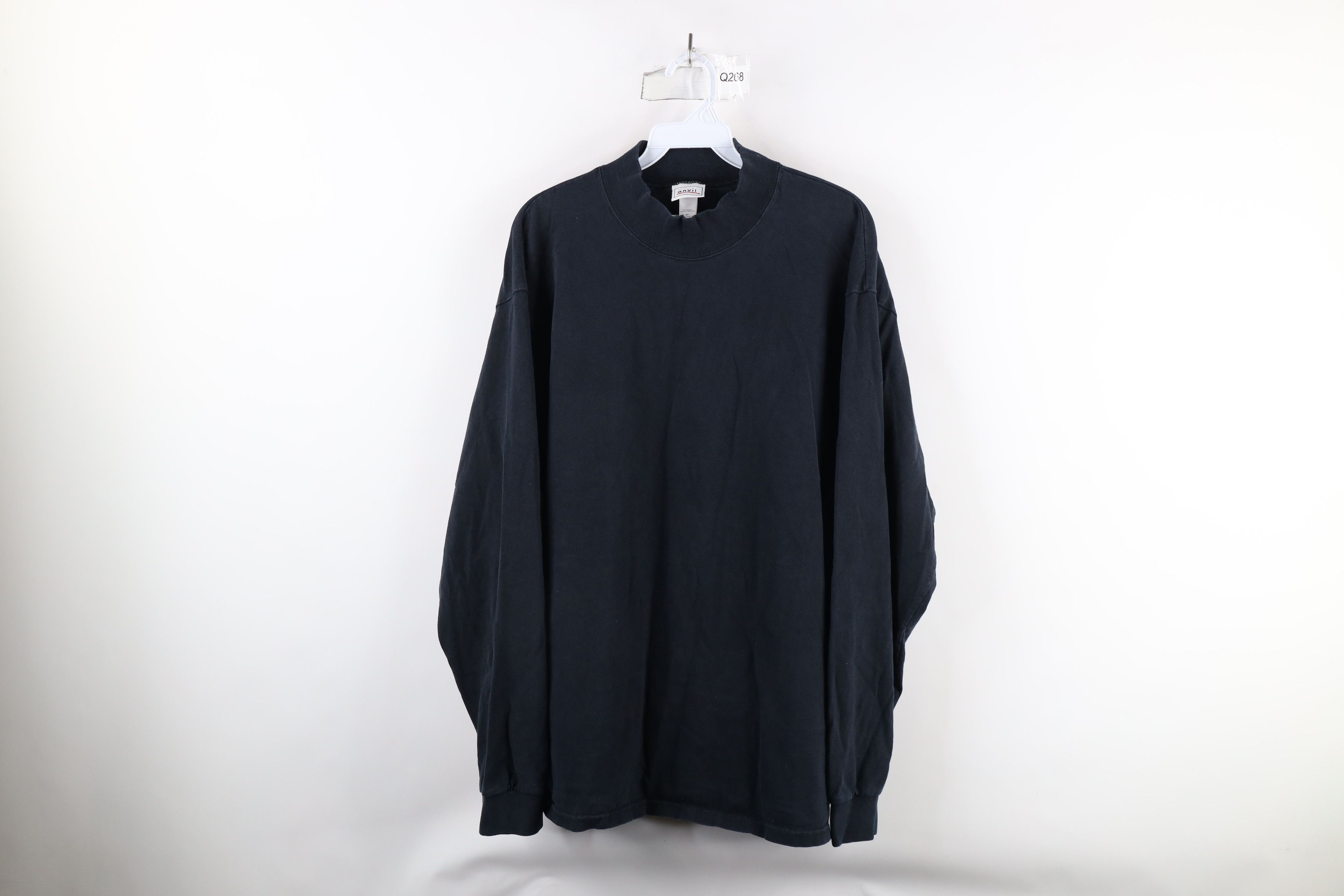 Vintage Vintage 90s Streetwear Faded Long Sleeve Mock Neck T-Shirt Size US XL / EU 56 / 4 - 1 Thumbnail