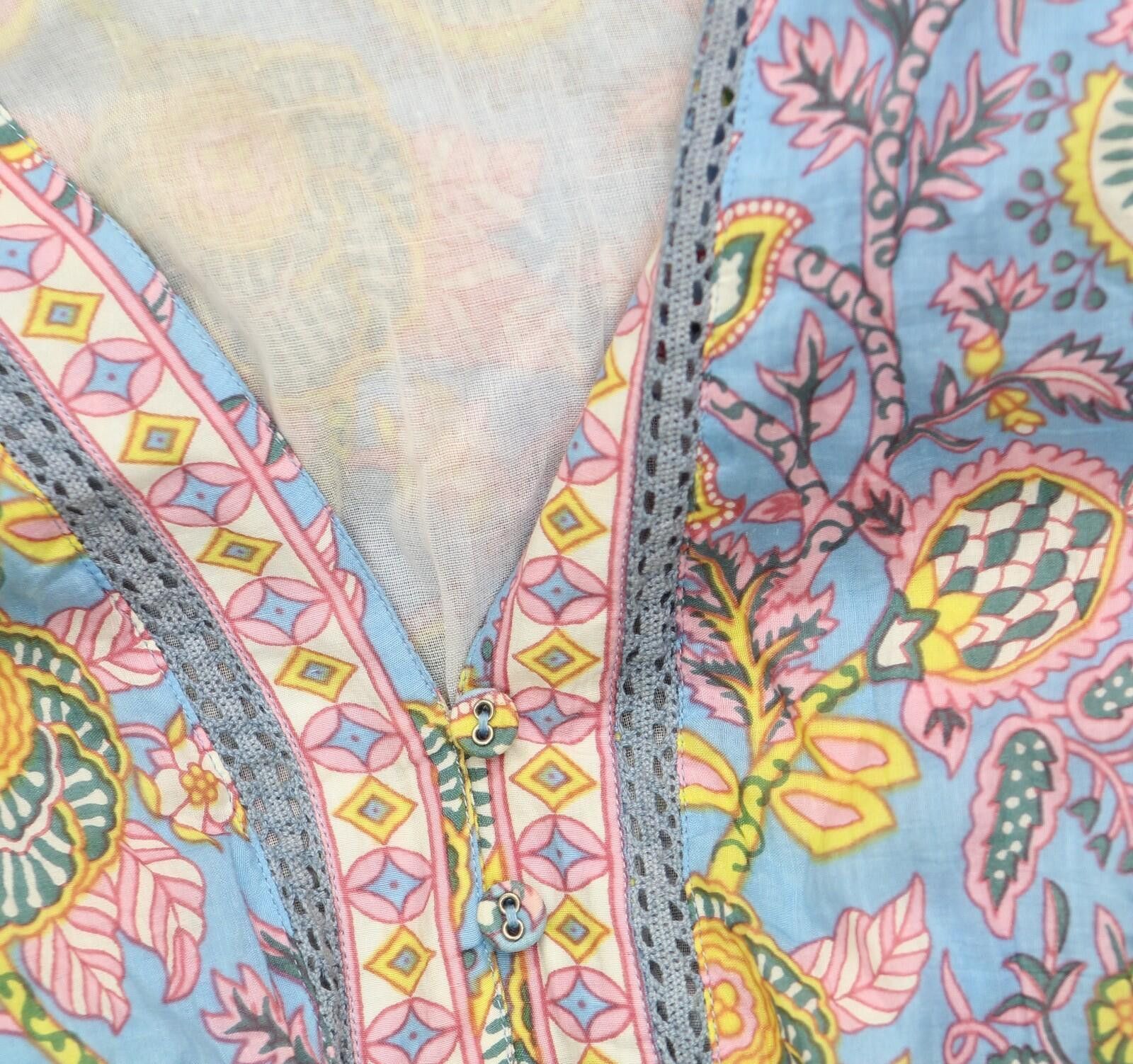 Billionaire Boys Club Bell Annabelle Maxi Dress Bellsp25-1 Blue / Yellow Print M Size M / US 6-8 / IT 42-44 - 6 Thumbnail
