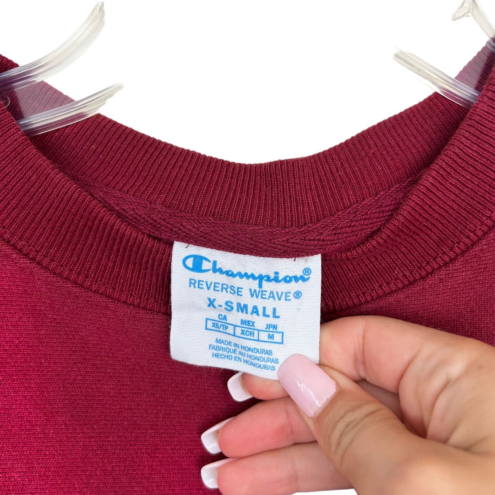 Champion Champion Maroon Reverse Weave Crewneck Sweatshirt Sz XS Size XS / US 0-2 / IT 36-38 - 3 Thumbnail