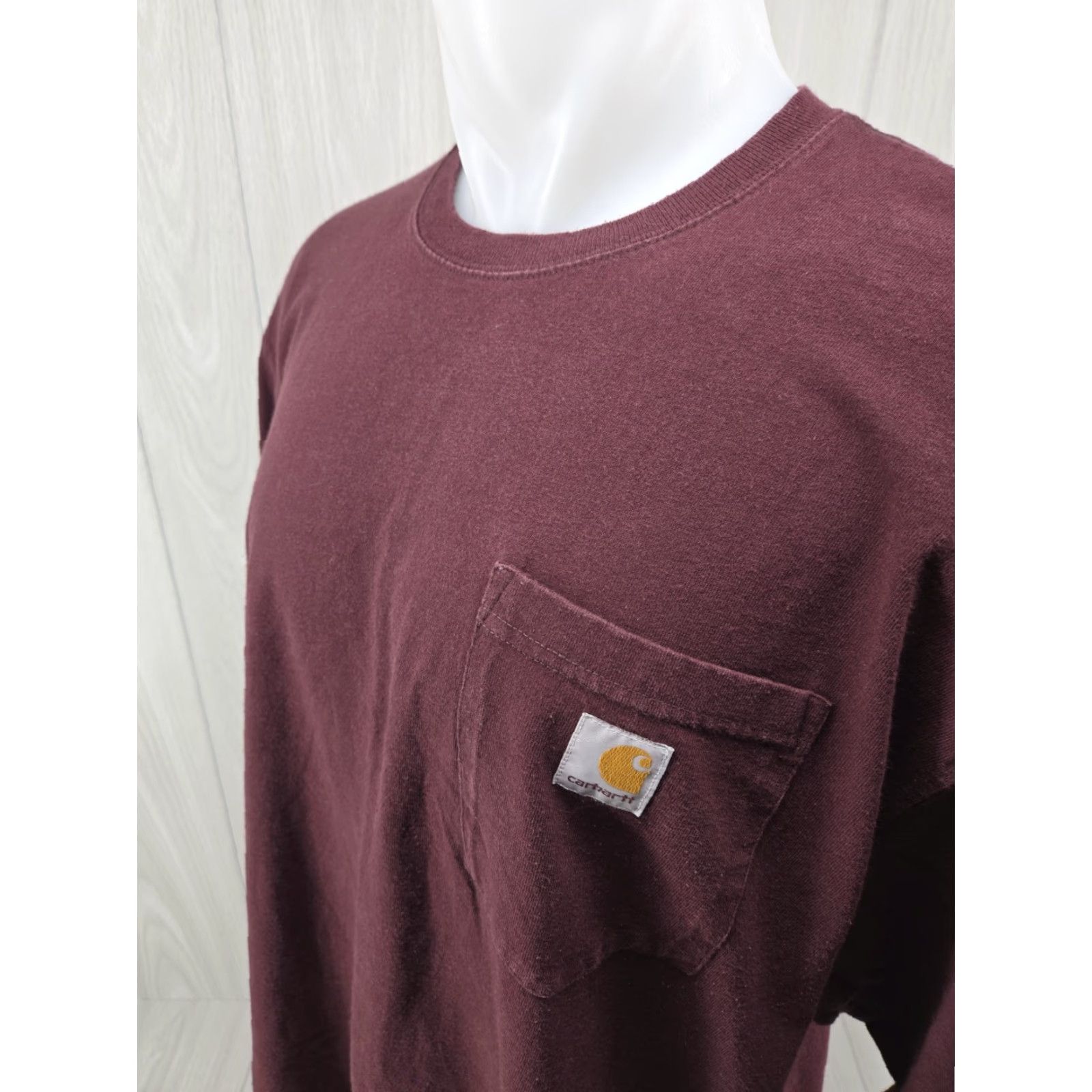 Carhartt Carhartt T-Shirt Men’s XL Tall Maroon Original Fit Long Sleeve Casual Thick Shirt Size US XL / EU 56 / 4 - 4 Thumbnail