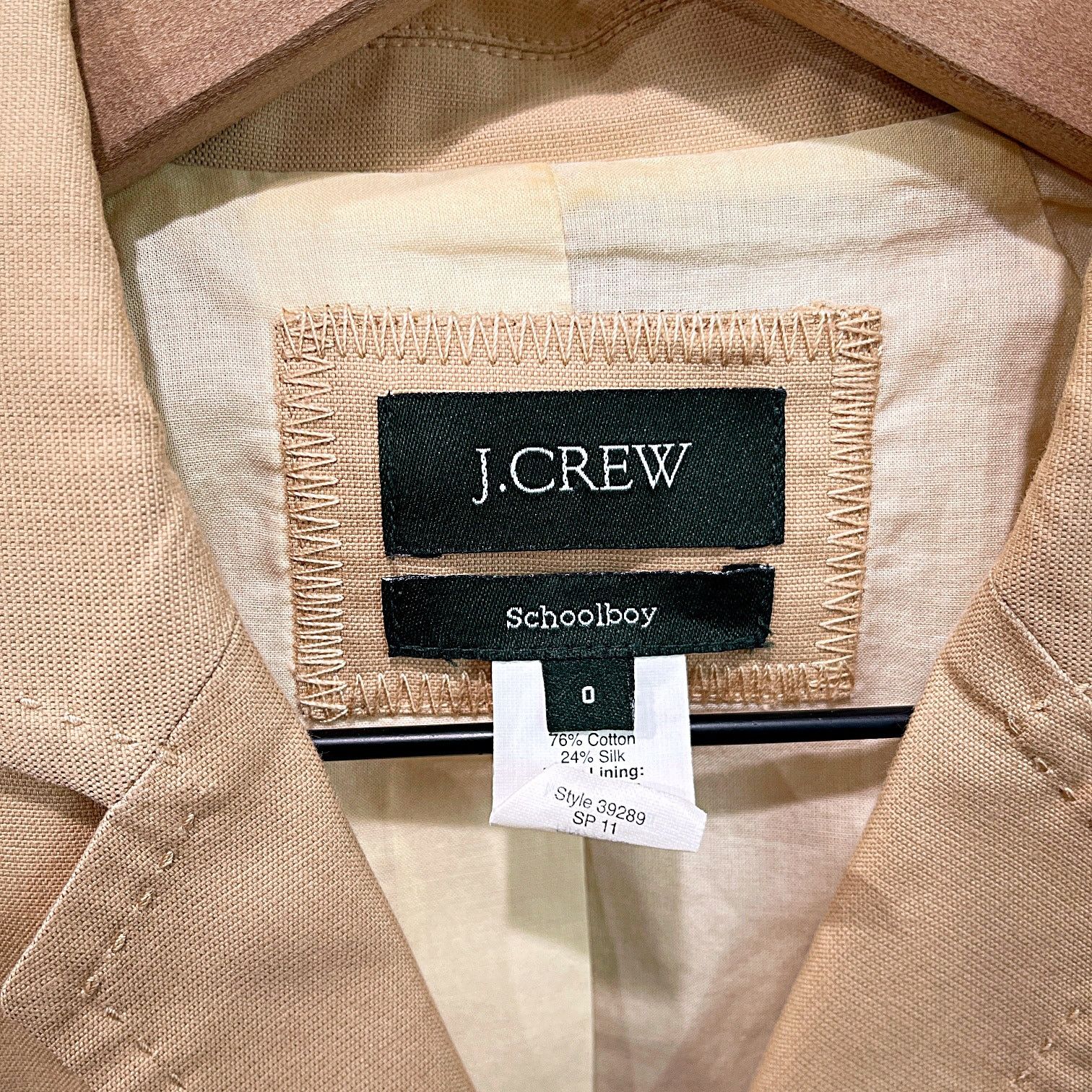 Other J Crew Cotton Silk Schoolboy Blazer Tan Two Button Lined 0 Size XS / US 0-2 / IT 36-38 - 8 Thumbnail