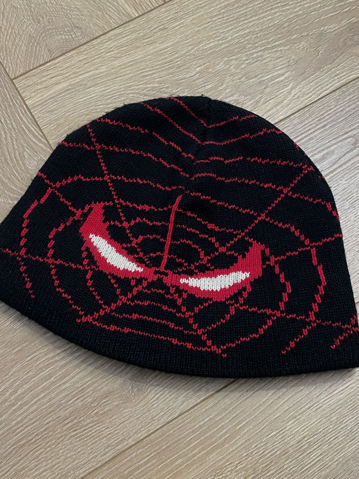 Japanese Brand × Vintage Retro 00s Spider Man Beanie Hat Eye Big Logo AOP Web Size ONE SIZE - 4 Thumbnail