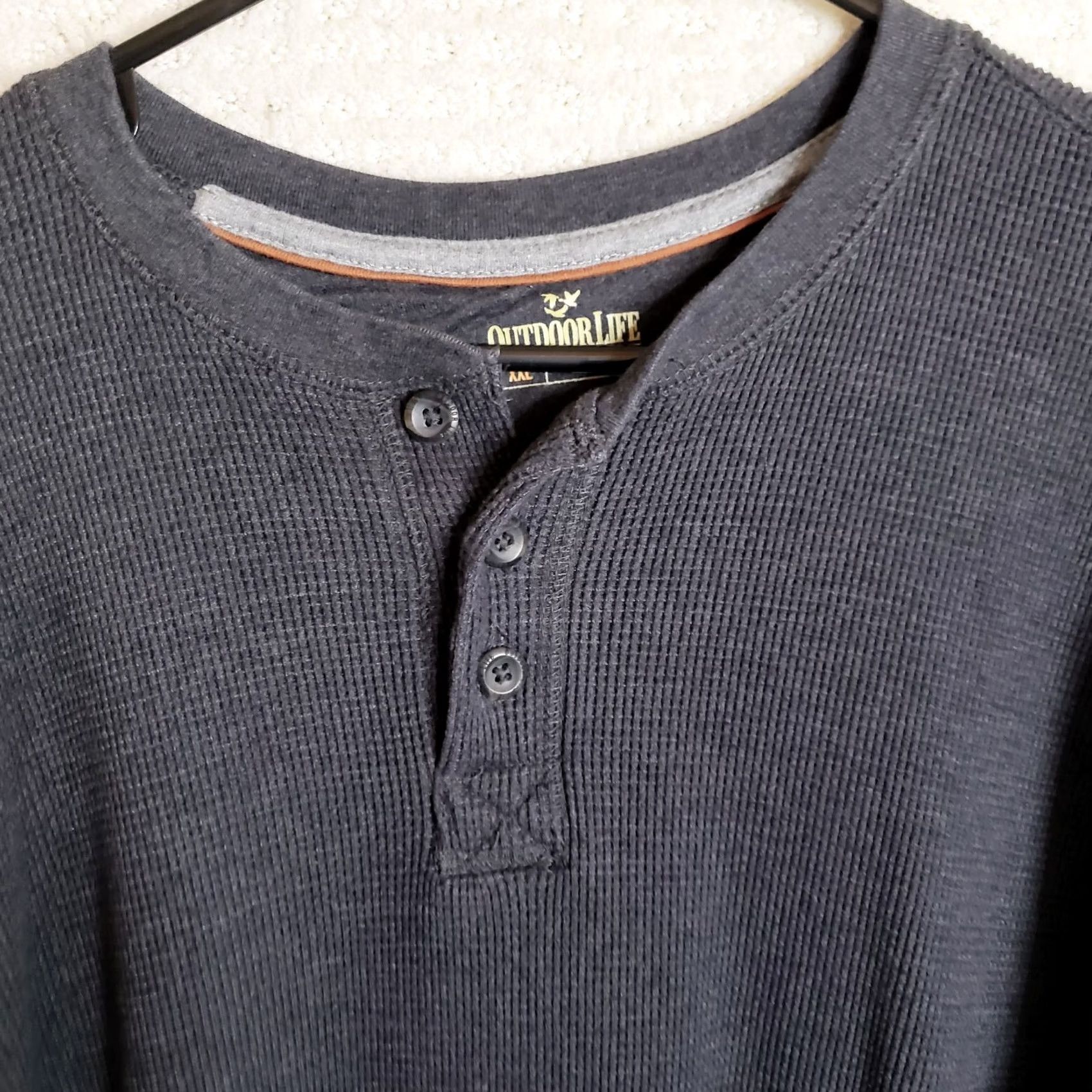 Vintage Outdoor Life Field Thermal Henley Shirt Men's 2XL Black Cotton Long Sleeve Shirt Size US XXL / EU 58 / 5 - 3 Thumbnail