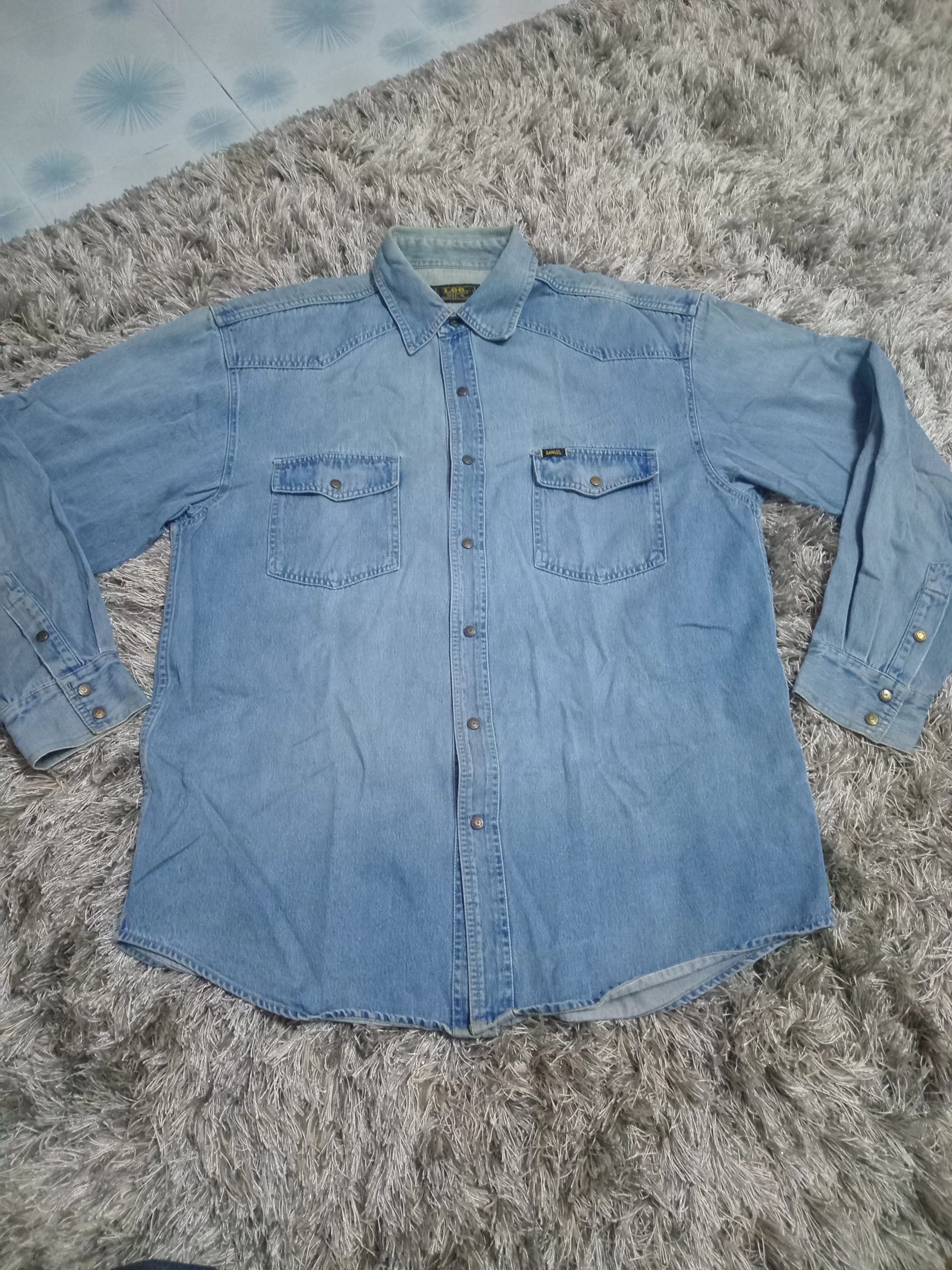Vintage Lee Sanforized union made long sleeve shirt. Size US XL / EU 56 / 4 - 1 Thumbnail