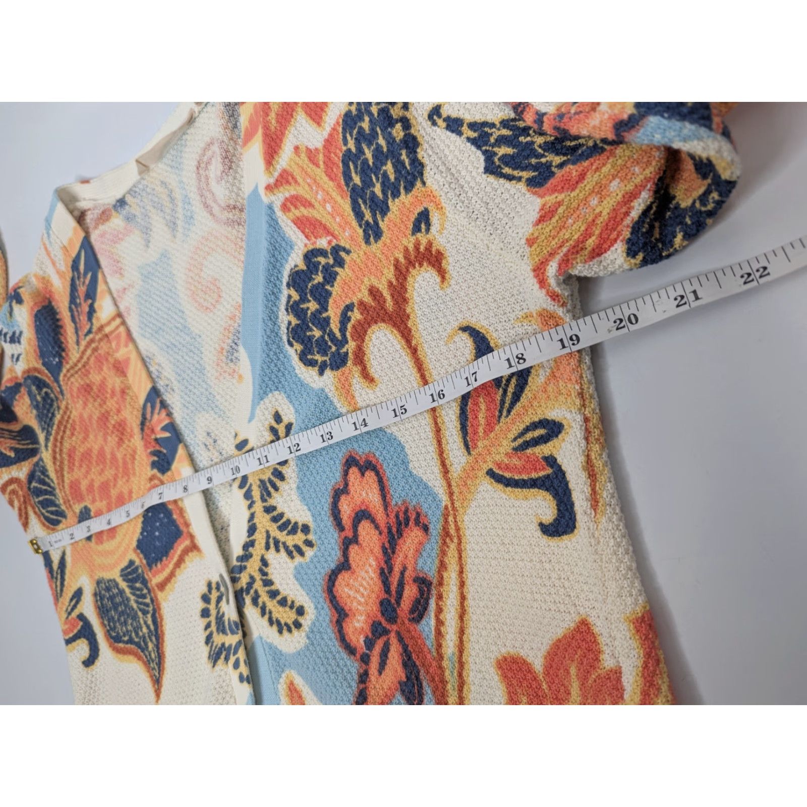 Soft Surroundings Soft Surroundings Cardigan Sweater Womens S Ivory Floral Beach Open-Knit V-Neck Lightweight 100% Cotton Paisley 2GE07 Size S / US 4 / IT 40 - 5 Thumbnail