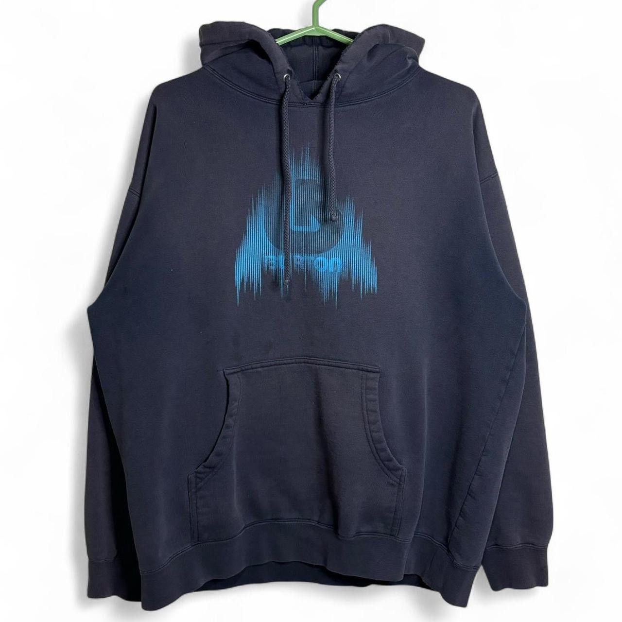 Burton × Vintage Vintage 90s Burton Sunfaded Navy Graphic Hoodie Size US XL / EU 56 / 4 - 1 Thumbnail