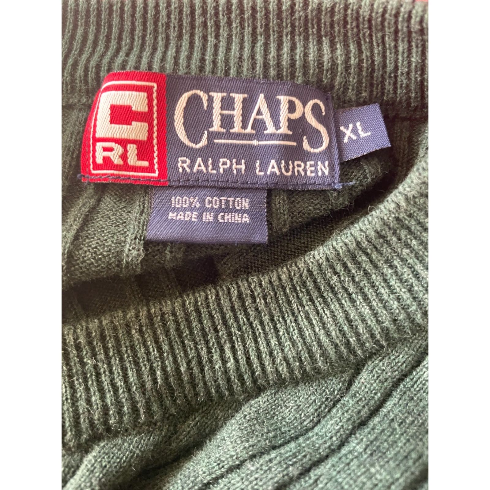 Chaps Chaps Ralph Lauren Sweater Mens XL Pullover Cotton Knit Crew Neck Green"} Size US XL / EU 56 / 4 - 6 Thumbnail