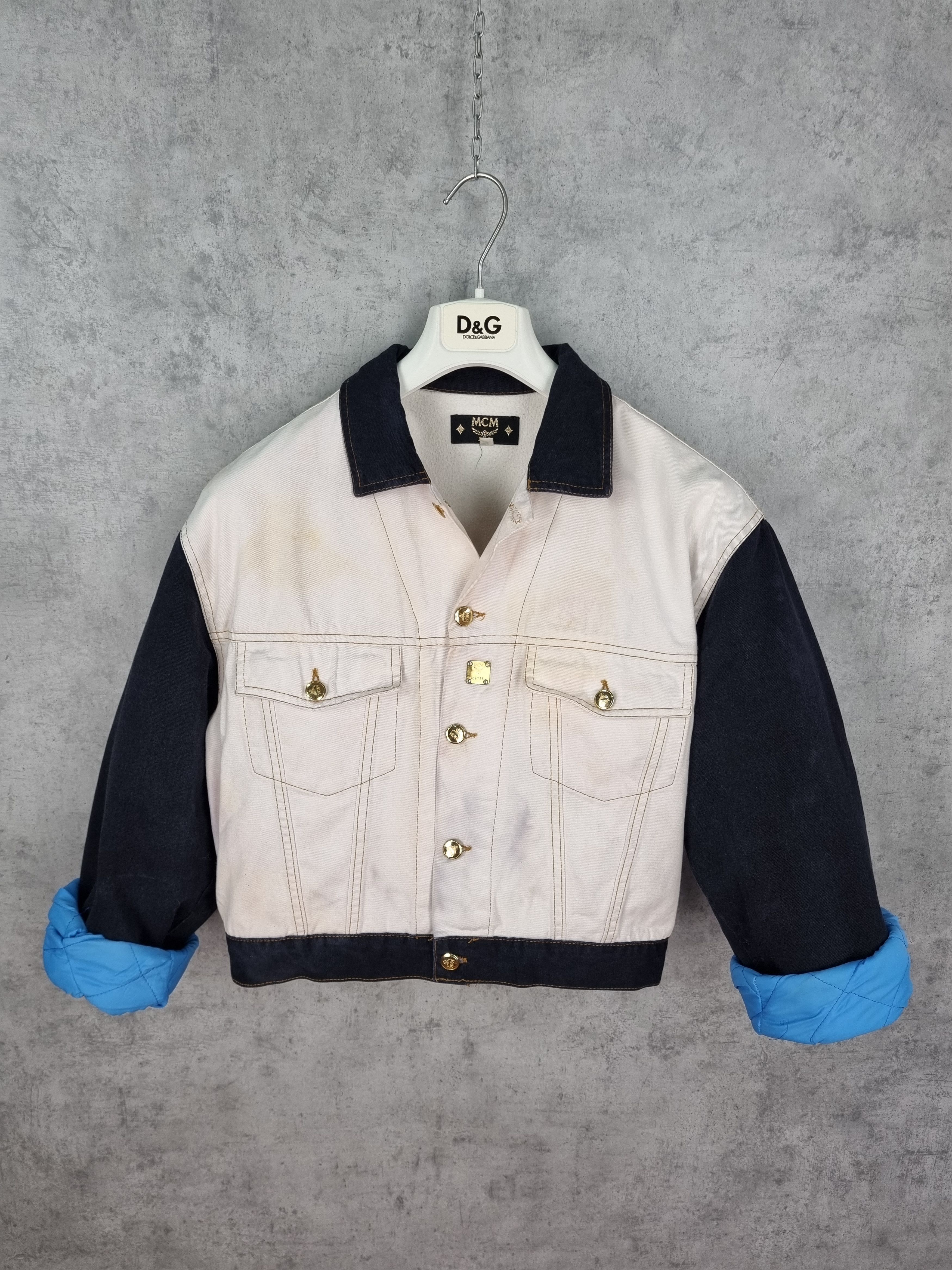 MCM Rare MCM Denim Jacket Made in Italy Dirty Vintage Size S / US 4 / IT 40 - 2 Thumbnail