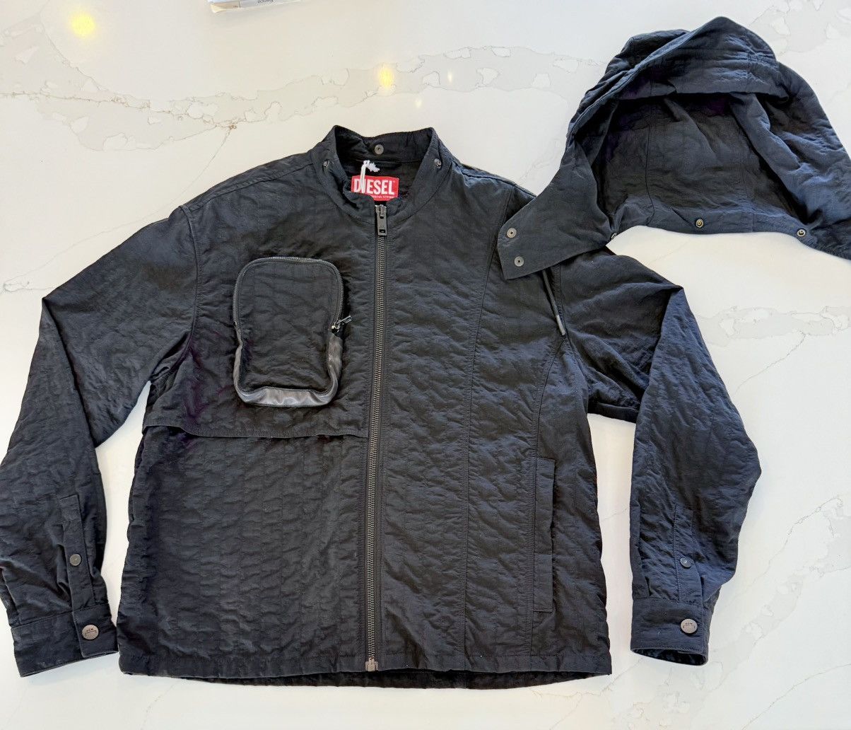 A-COLD-WALL* × Diesel NEW Archive RARE Diesel X ACW Black Quilted Hooded Jacket L Size US L / EU 52-54 / 3 - 18 Thumbnail