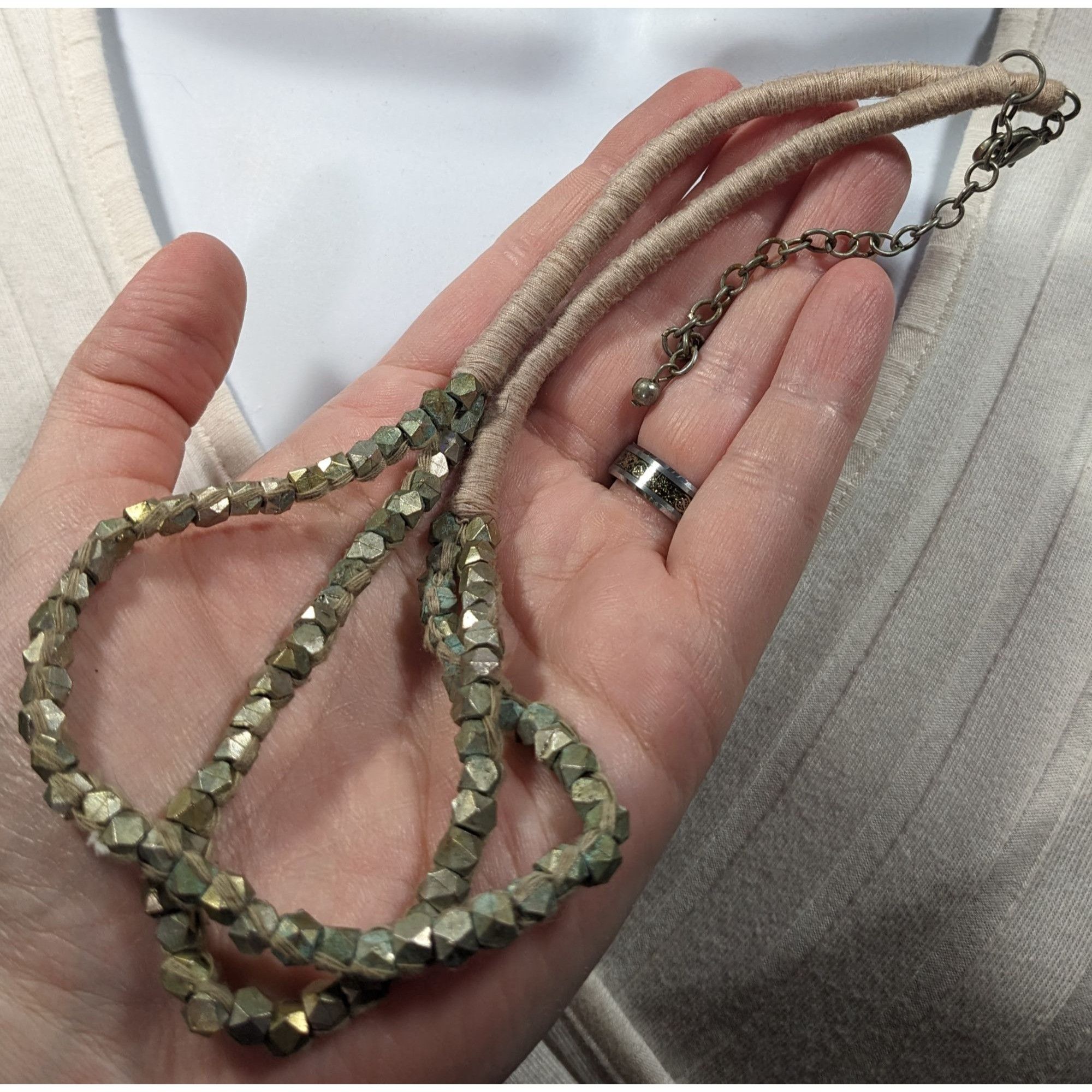 Other Rustic Grunge Thread Wrapped Metal Beaded Necklace Size ONE SIZE - 5 Thumbnail