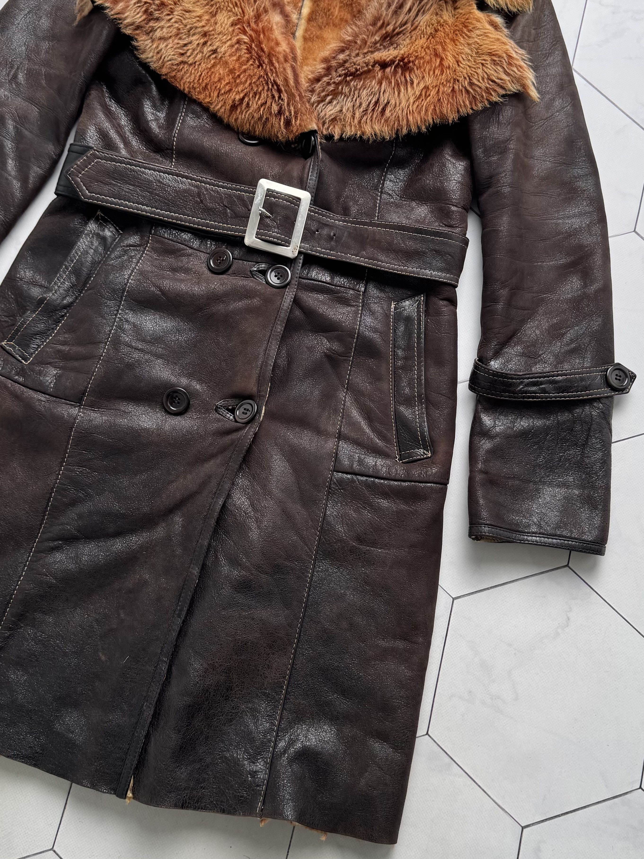 Vintage Vintage Real Sheepskin Coat With Belt (B250)D15E2 Size XS / US 0-2 / IT 36-38 - 8 Thumbnail