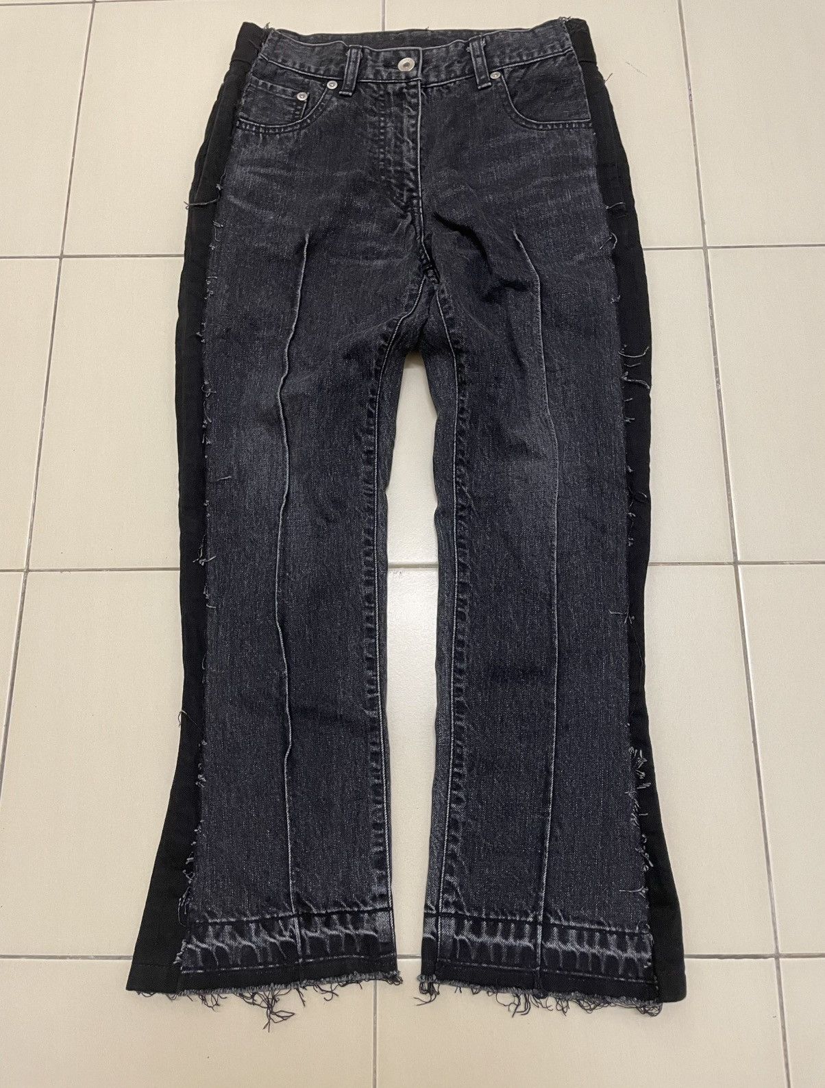 Sacai Japanese Brand Sacai SS21 Docking Cut Off Rebuild Jeans Size US 27 - 1 Thumbnail
