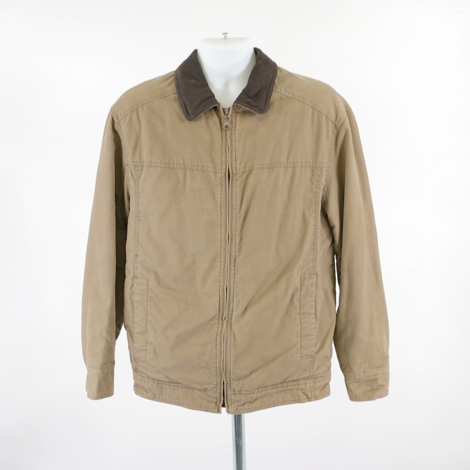 St. Johns Bay St John's Bay Medium Brown Faux Leather Collar Zip Jacket Fl Size US M / EU 48-50 / 2 - 4 Thumbnail