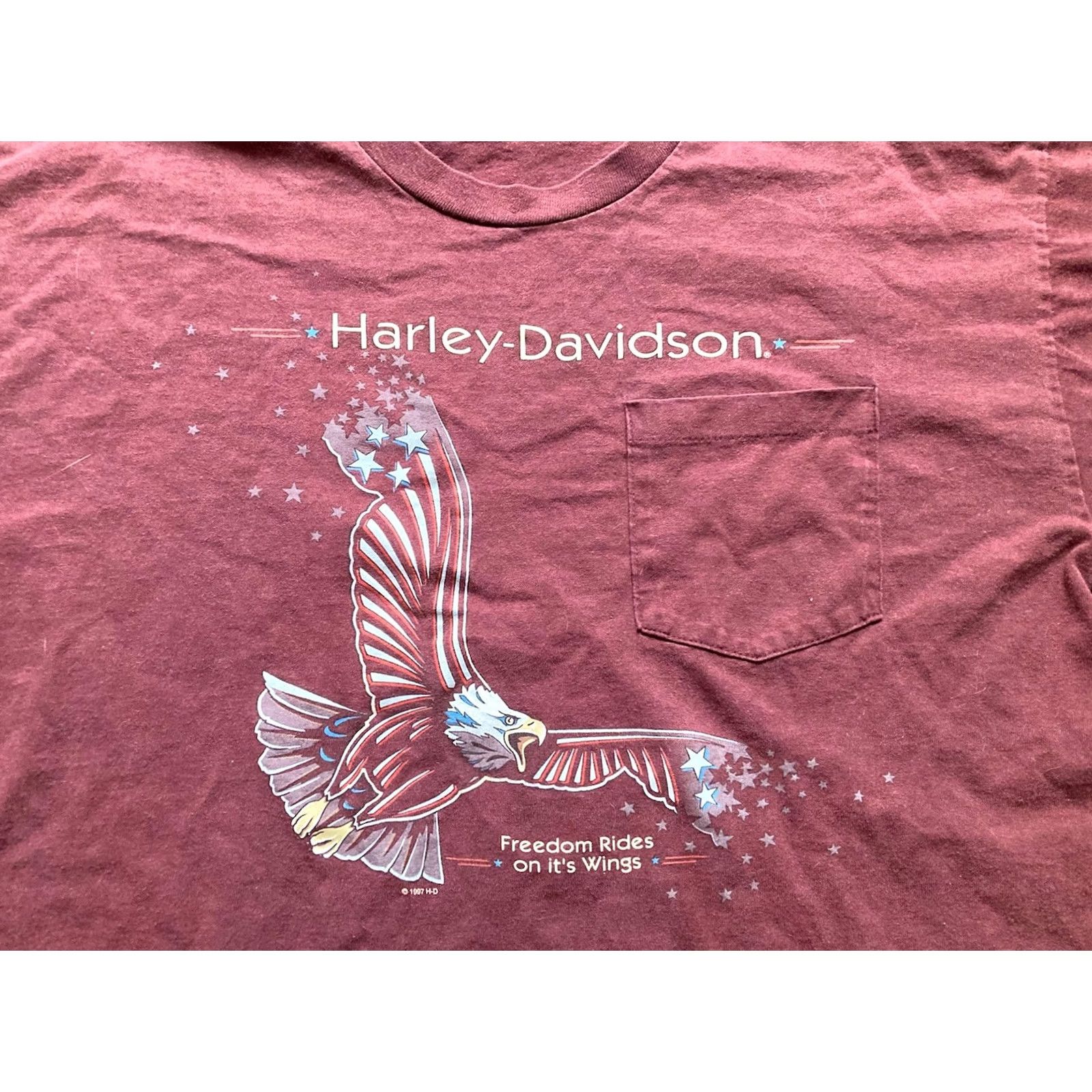 Harley Davidson VINTAGE Harley-Davidson Naples FL T-Shirt Shirt Regular Men XLI Burgundy 90s Logo USA Made Short Sleeve Crew Neck Graphic Print Pocket(s) Size US XL / EU 56 / 4 - 2 Thumbnail