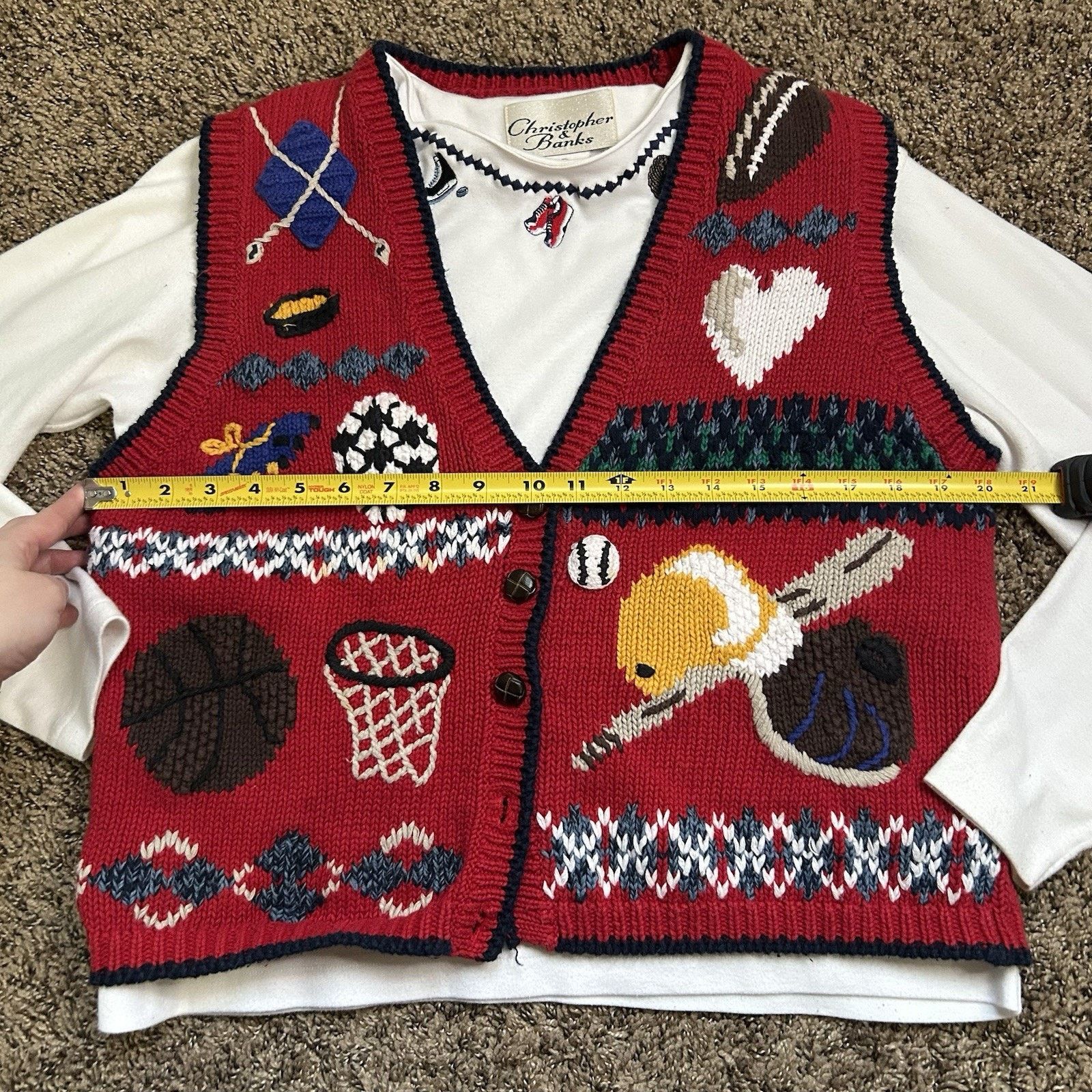 Other Vintage Christopher & Banks Embroidered Sports Vest/Shirt Lg Size L / US 10 / IT 46 - 18 Thumbnail