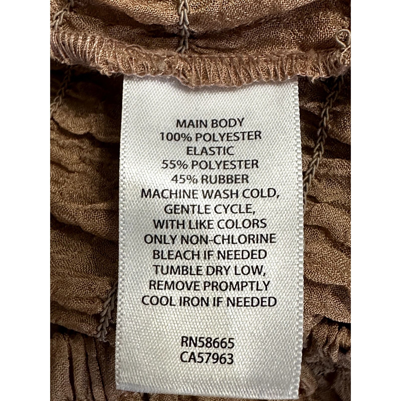 Other Open Edit Mini Skirt Sheer Fabric Smocked Ruffled Brown S Size 28" / US 6 / IT 42 - 10 Thumbnail