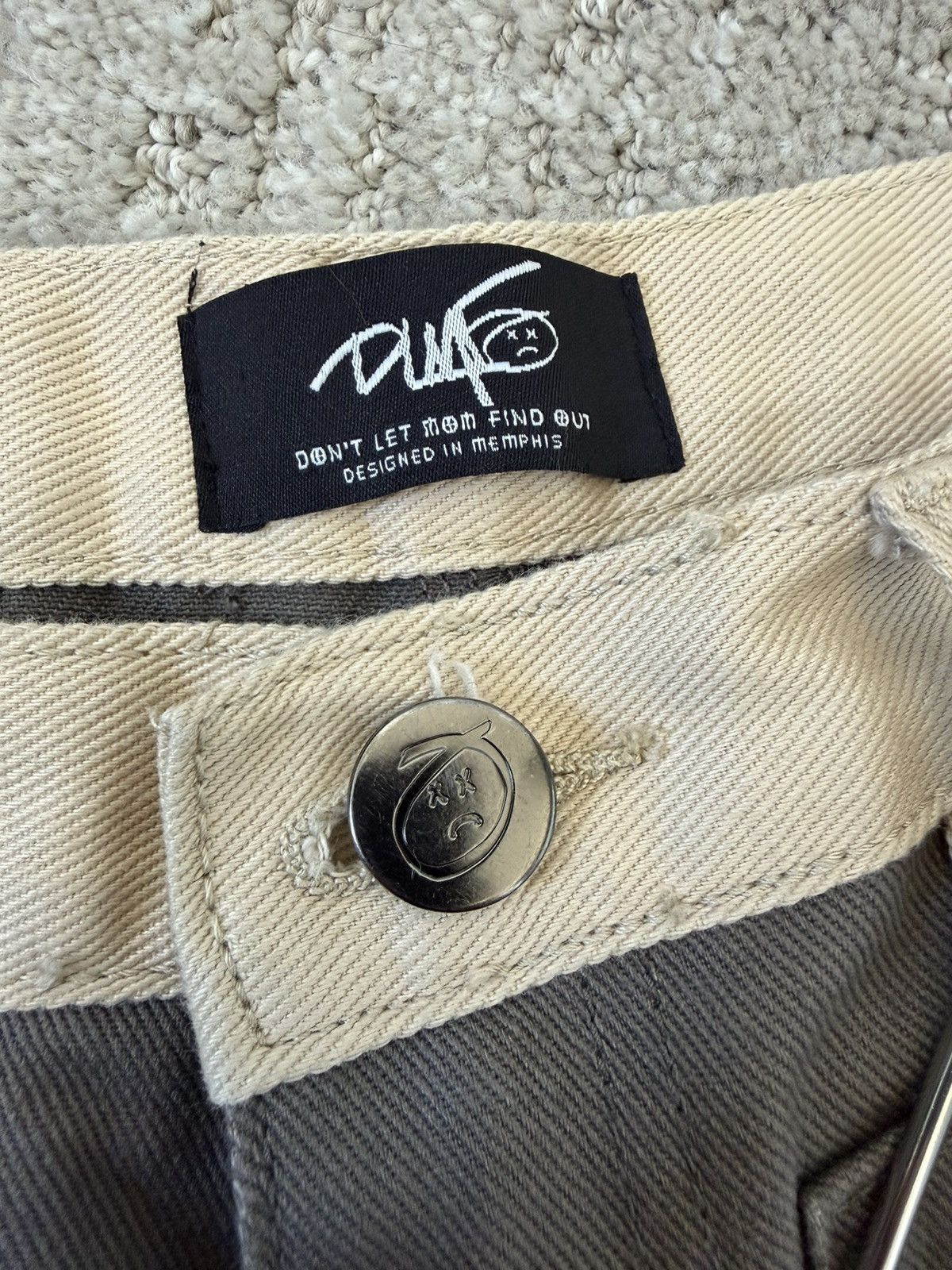Other DLMFO Sad Face Pants Tan/Grey Size 30 Size US 30 / EU 46 - 3 Thumbnail