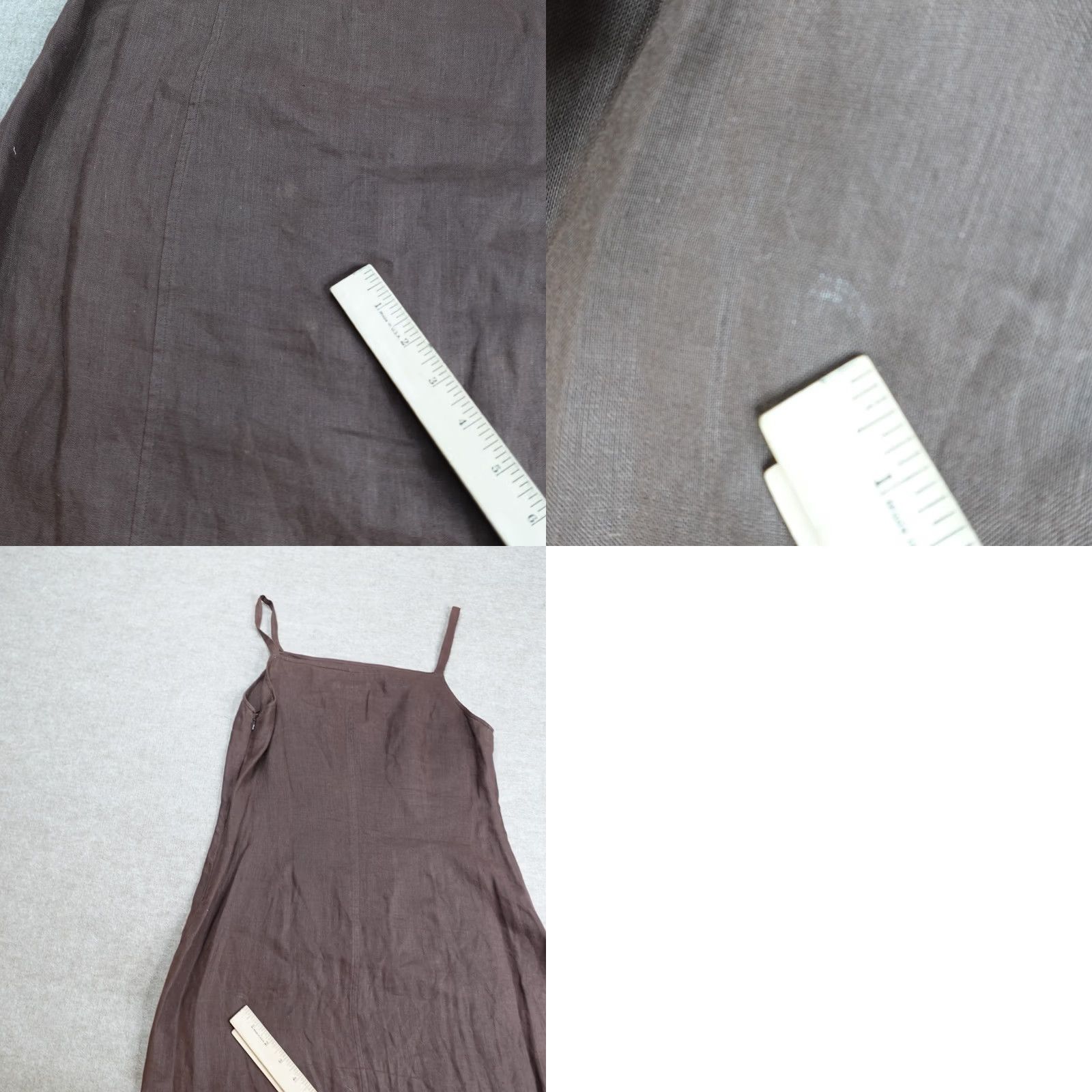 J.Crew VINTAGE J.CREW Womens Dress Brown Solid 100% Linen Cami 8 Size M / US 6-8 / IT 42-44 - 8 Thumbnail