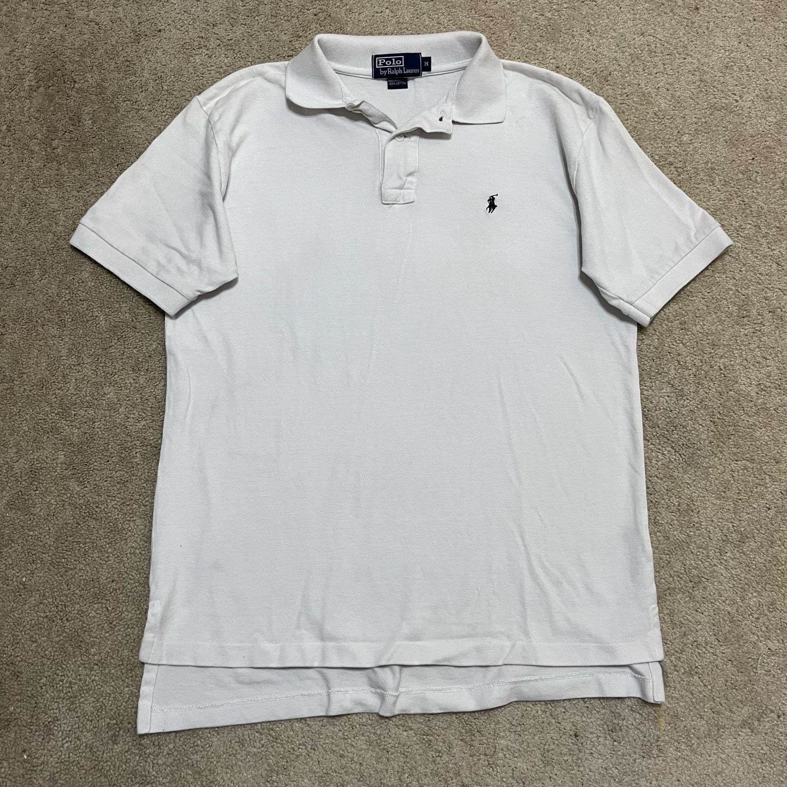 Polo Ralph Lauren Polo Ralph Lauren Solid White Polo Shirt Medium Size US M / EU 48-50 / 2 - 1 Thumbnail