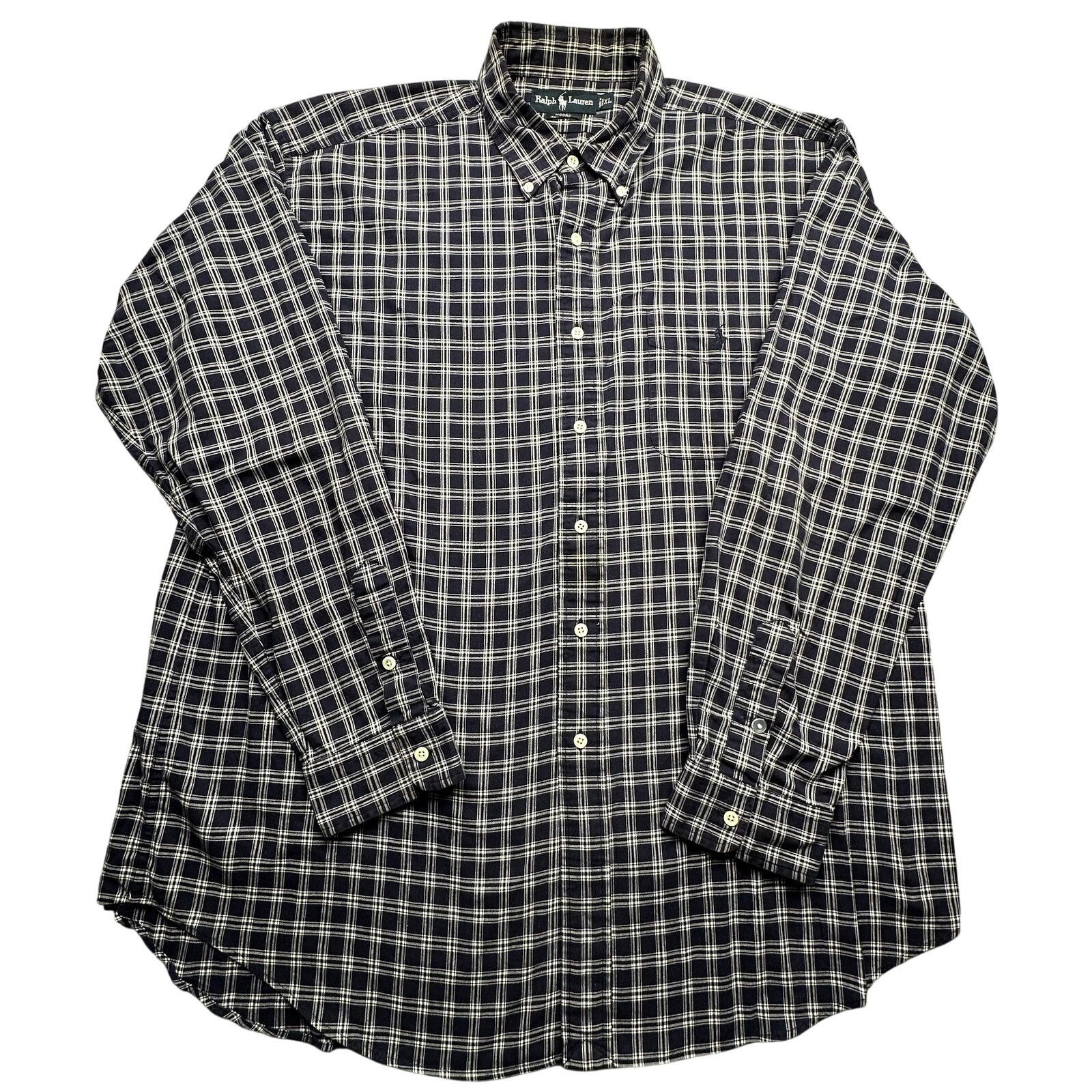 Ralph Lauren Ralph Lauren Moore Plaid Button Down Shirt Men XL Navy White Size US XL / EU 56 / 4 - 1 Thumbnail