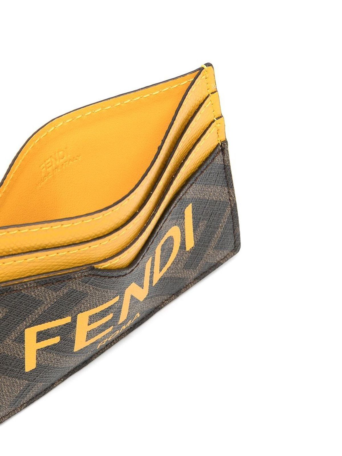 Fendi o1s1wg111224 Size: OS / Cardholder in Brown & Yellow Size ONE SIZE - 3 Thumbnail