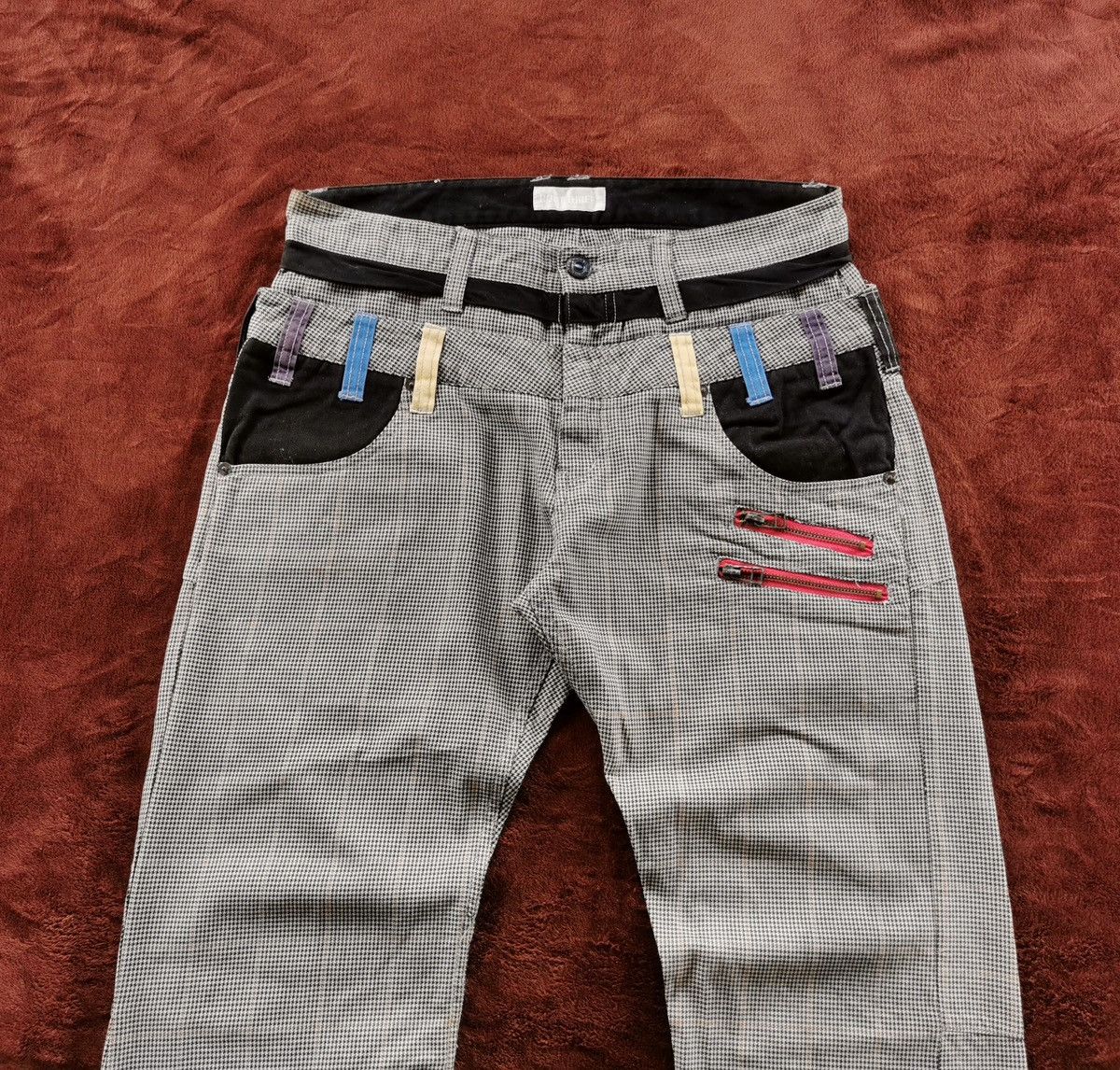 5351 POUR LES HOMMES Double-waist Root Three rainbow checkered pants Size US 32 / EU 48 - 3 Thumbnail